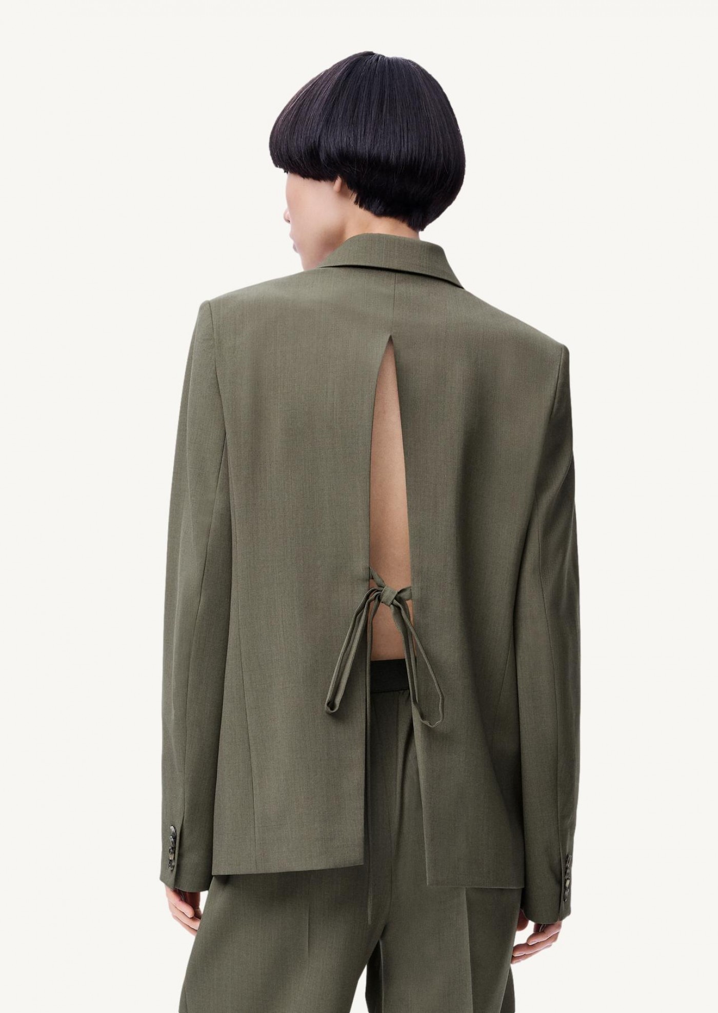 Veste blazer en laine khaki Loewe