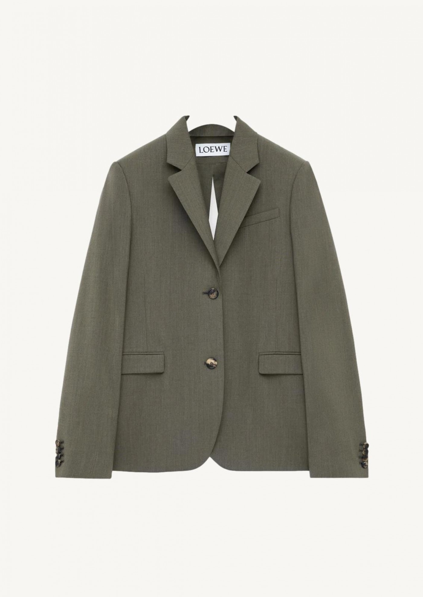 Veste blazer en laine khaki