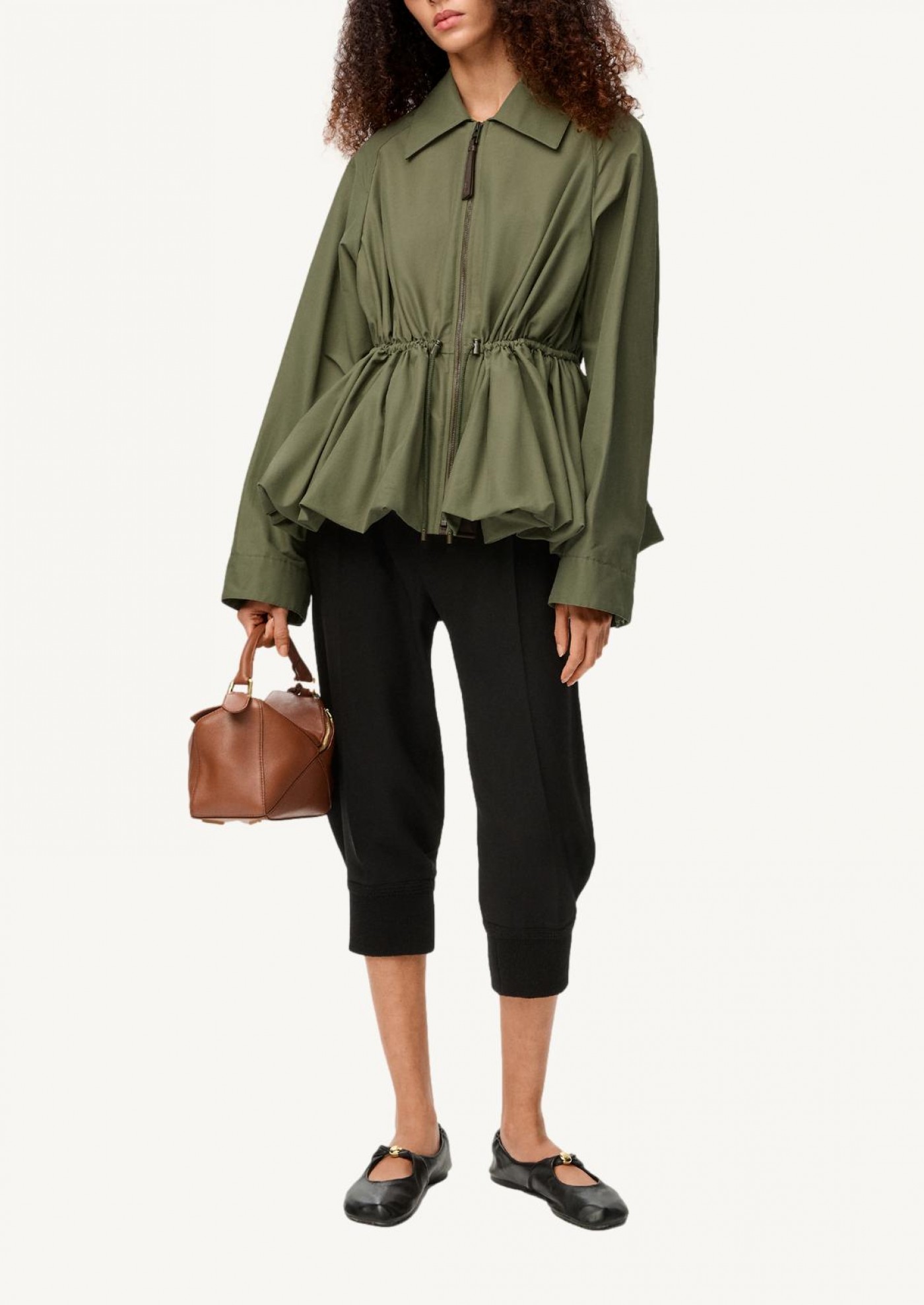 Khaki blended cotton jacket