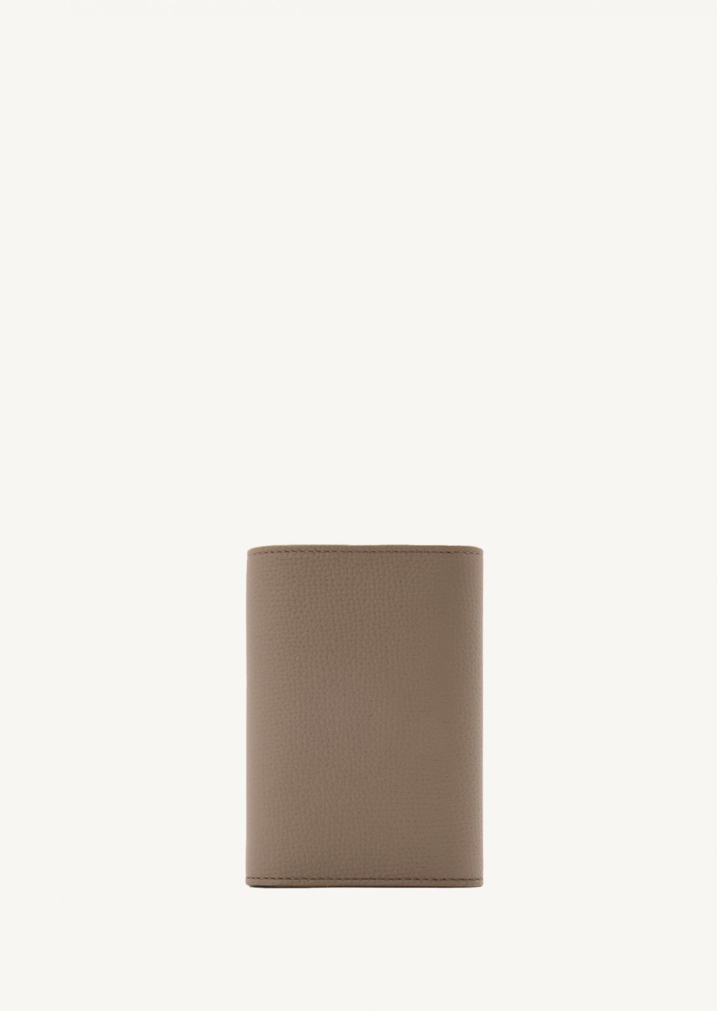 Small taupe Anagram grained vertical wallet