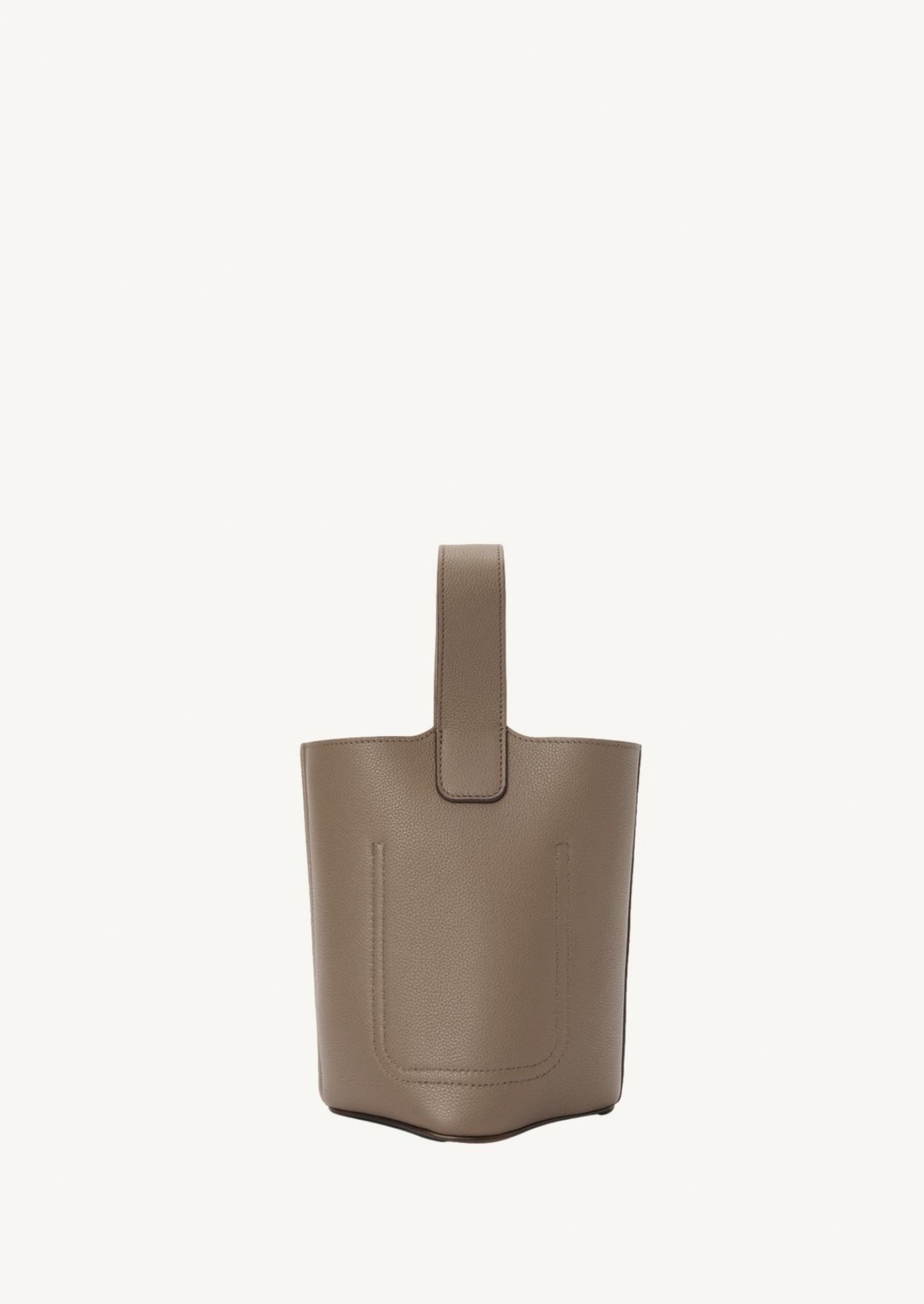 Mini Pebble Bucket in soft grained taupe