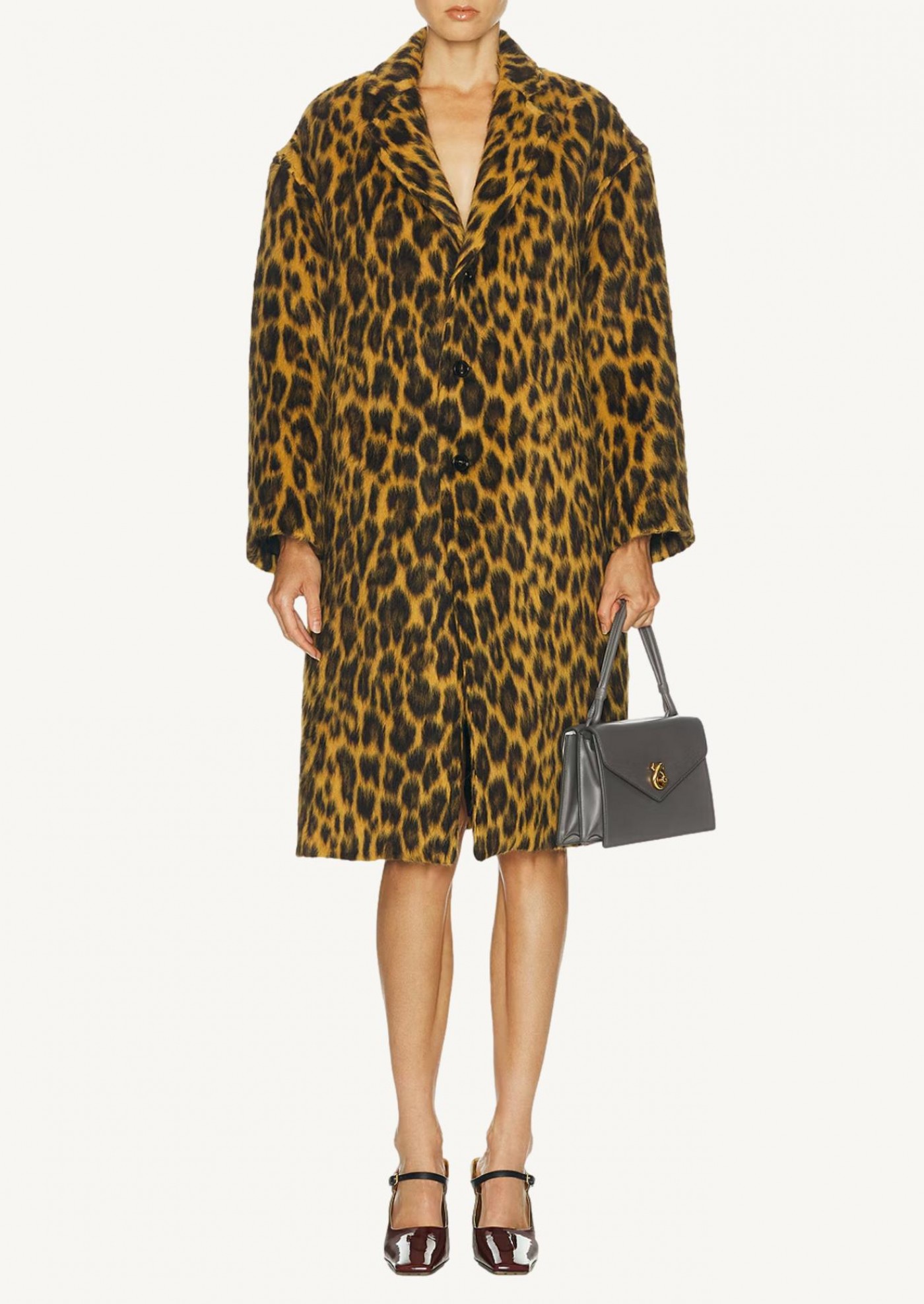 Manteau en laine leopard
