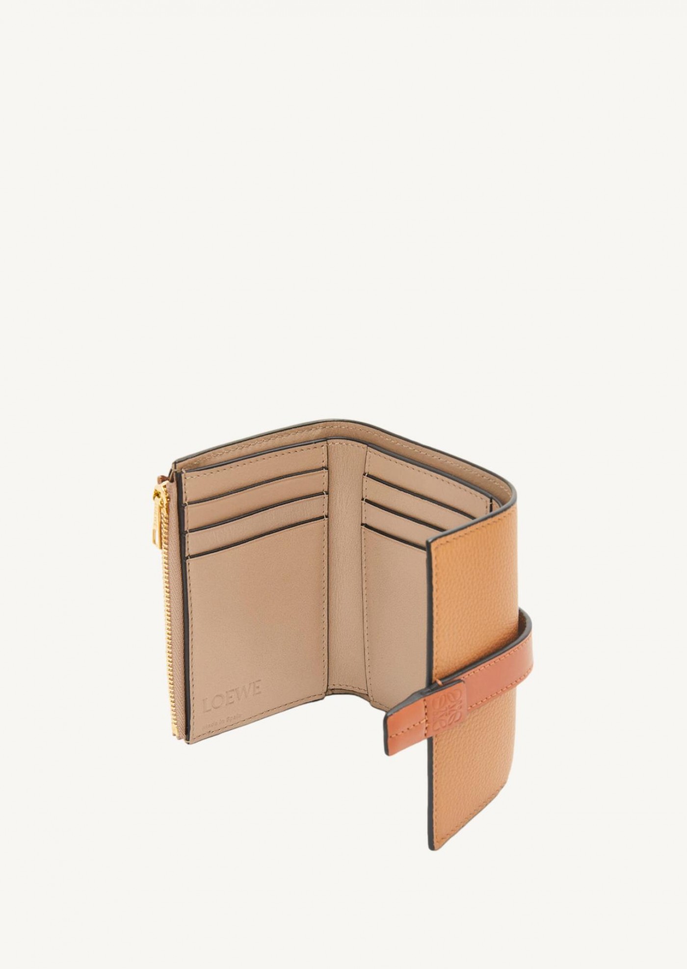 Small vertical wallet in toffee tan Loewe