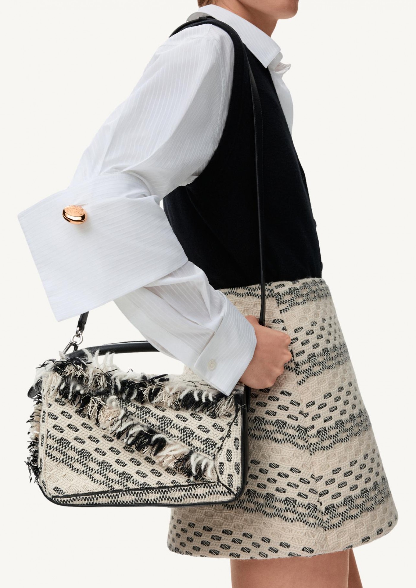 Petit sac Puzzle en textile tissé Loewe