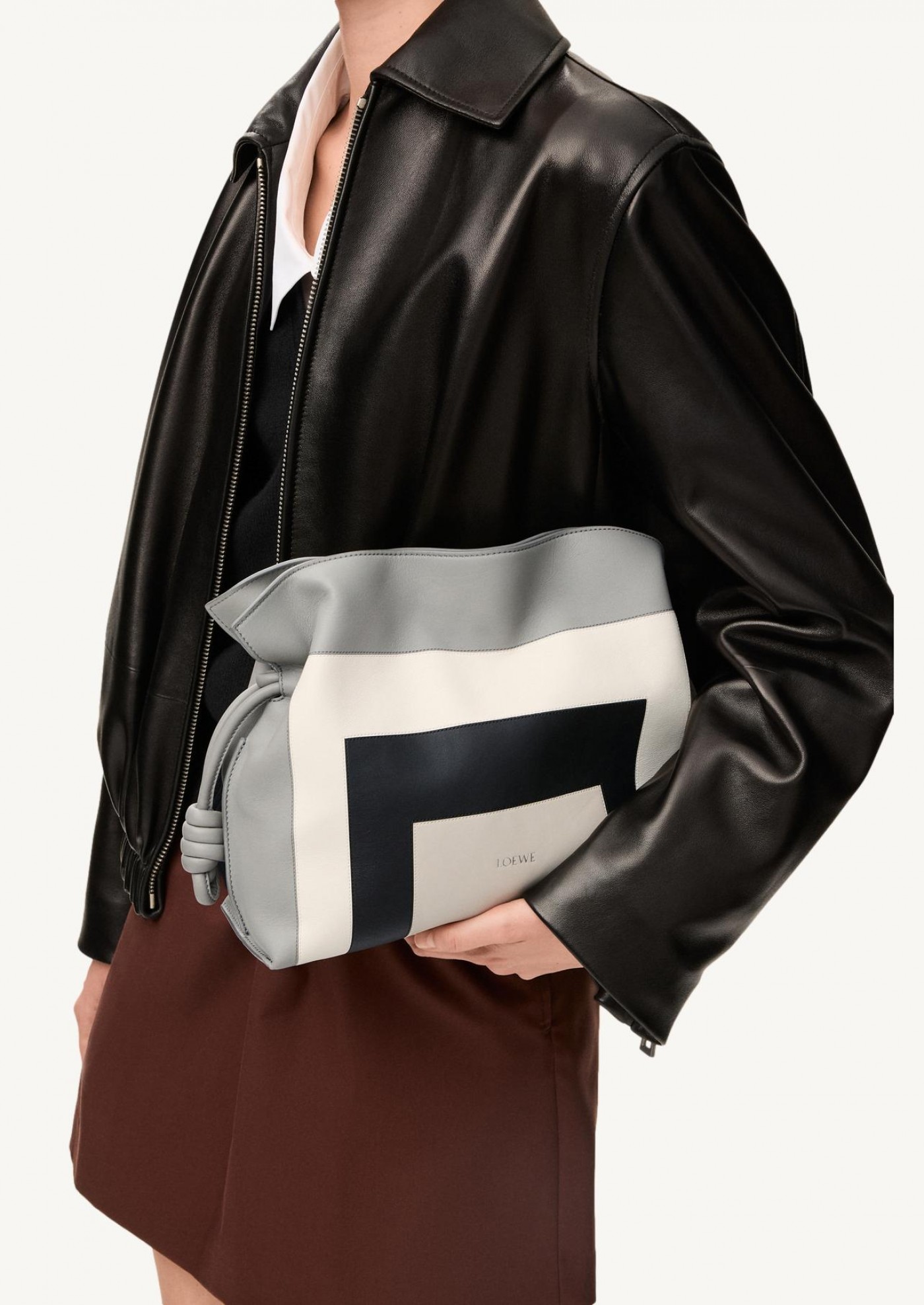 Flamenco clutch with square patterns Loewe