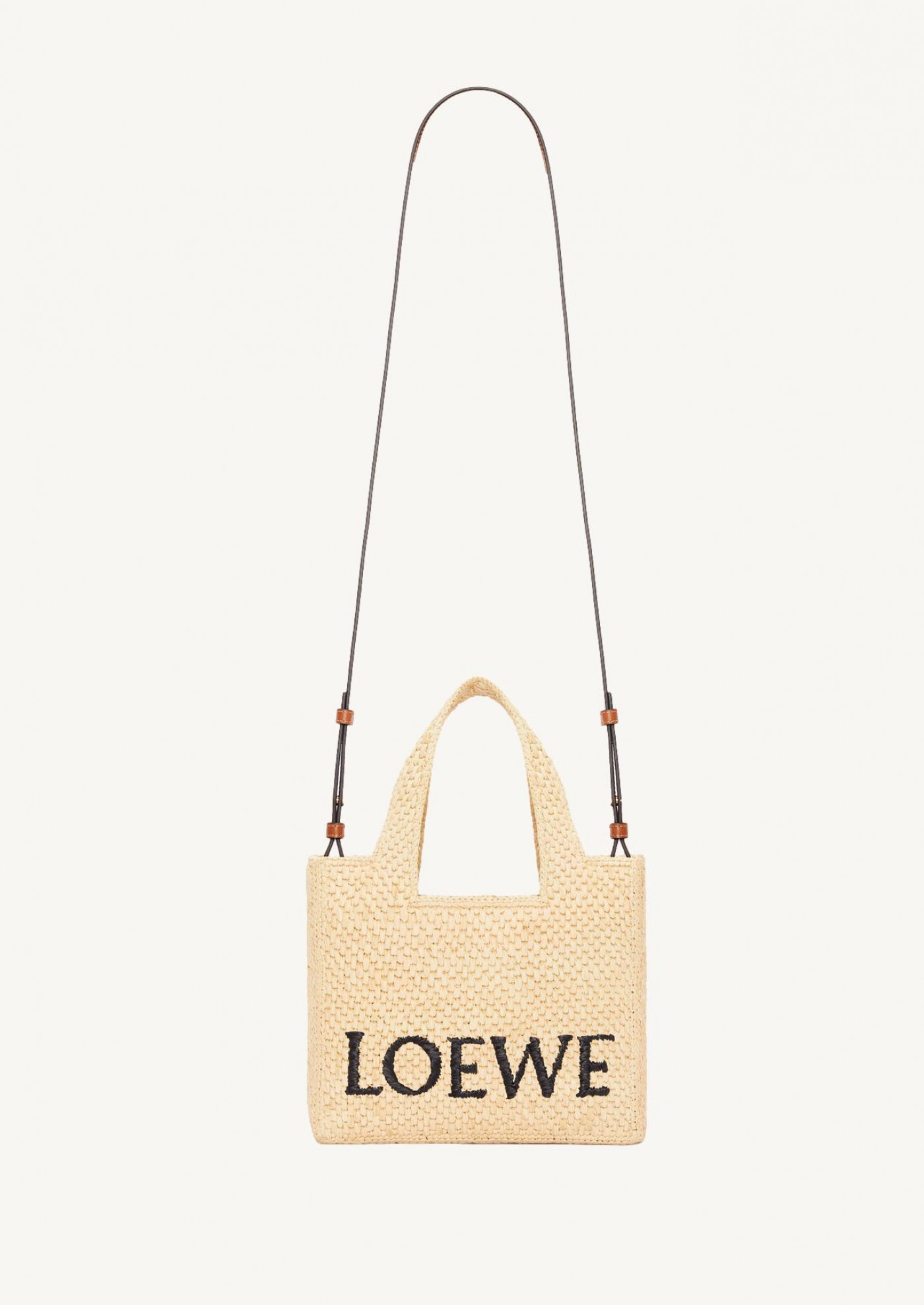 Small LOEWE Font Tote in raffia Loewe
