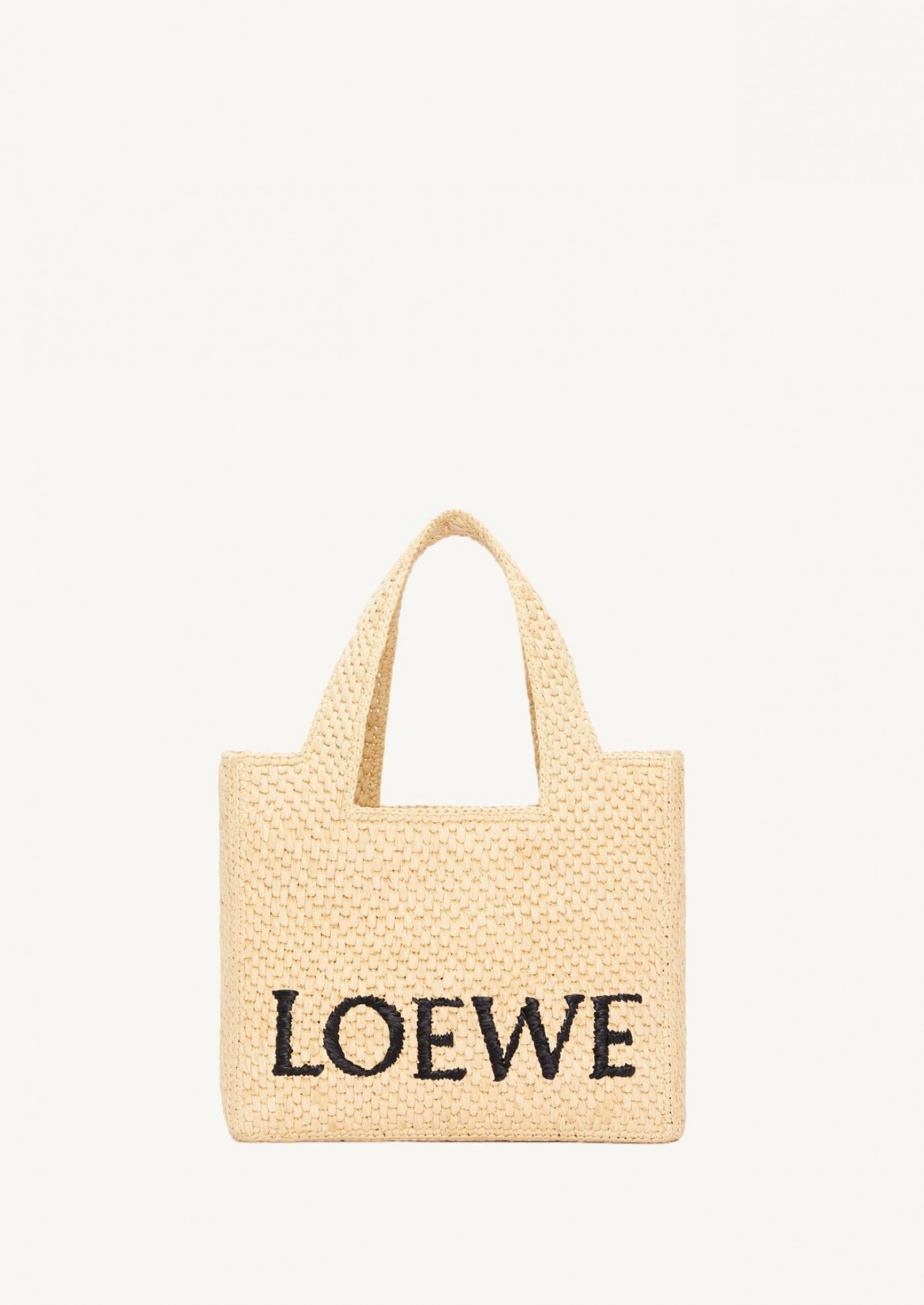 Small LOEWE Font Tote in raffia