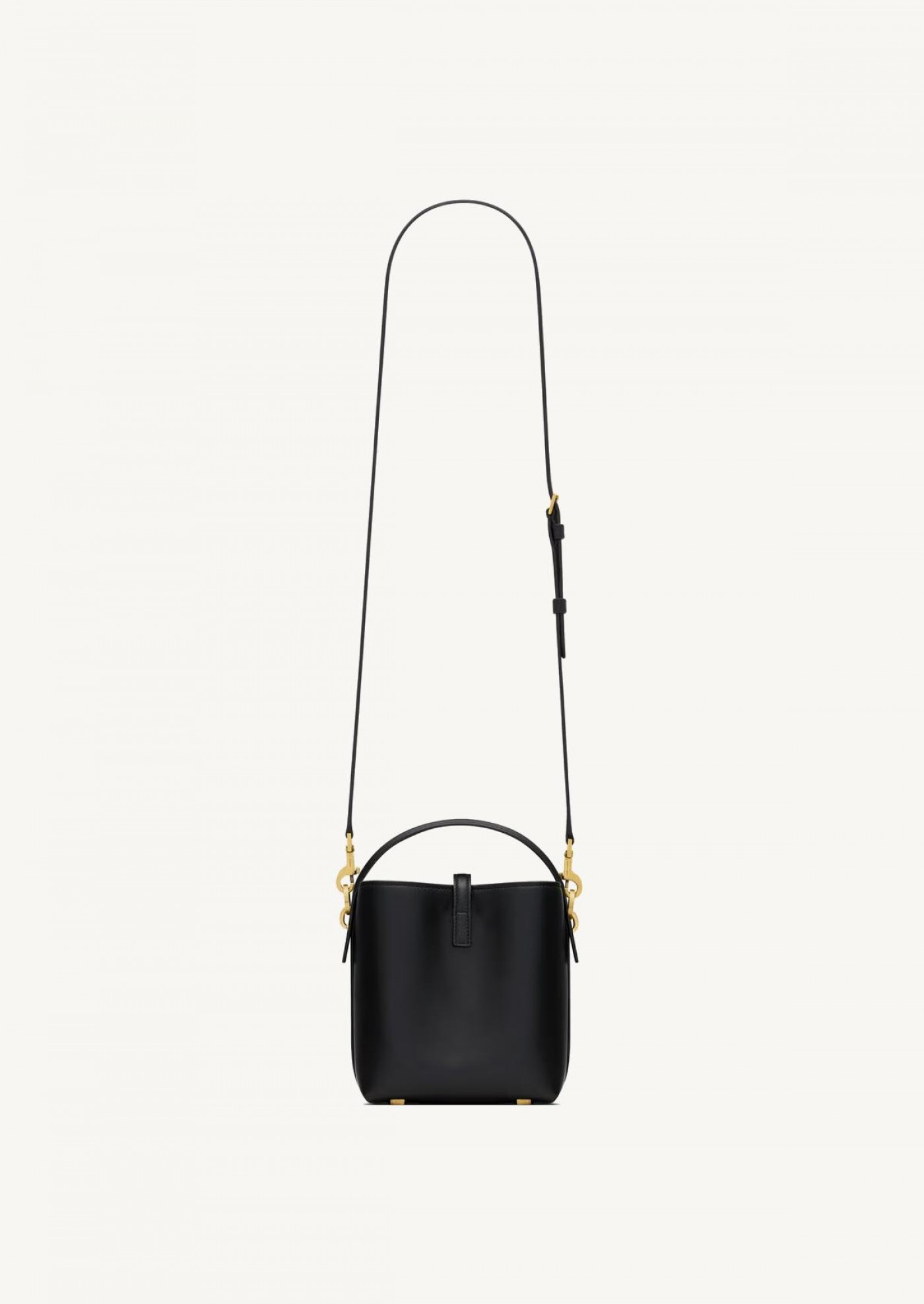 Le 37 mini en cuir brillant noir et or
