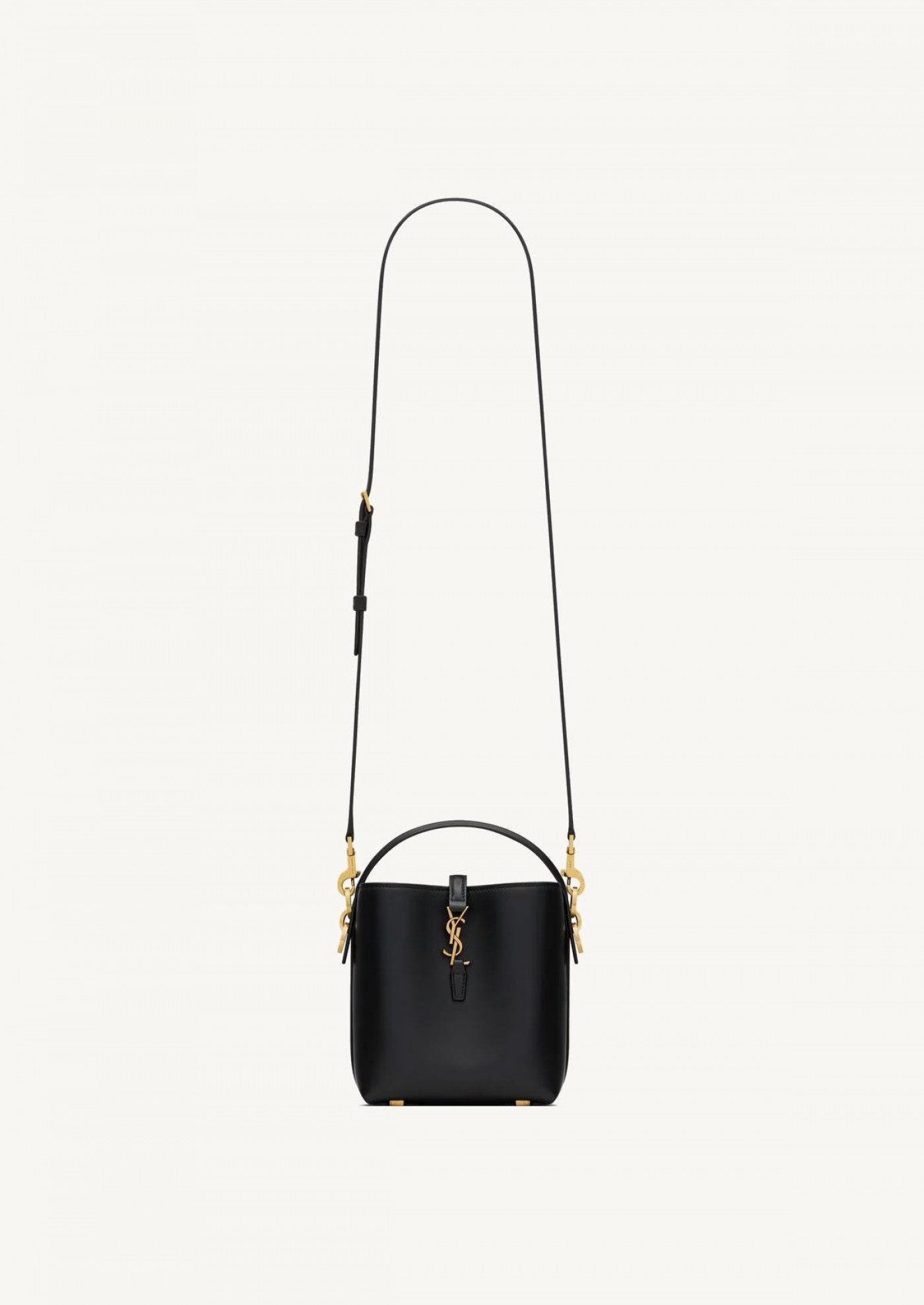 Le 37 mini en cuir brillant noir et or