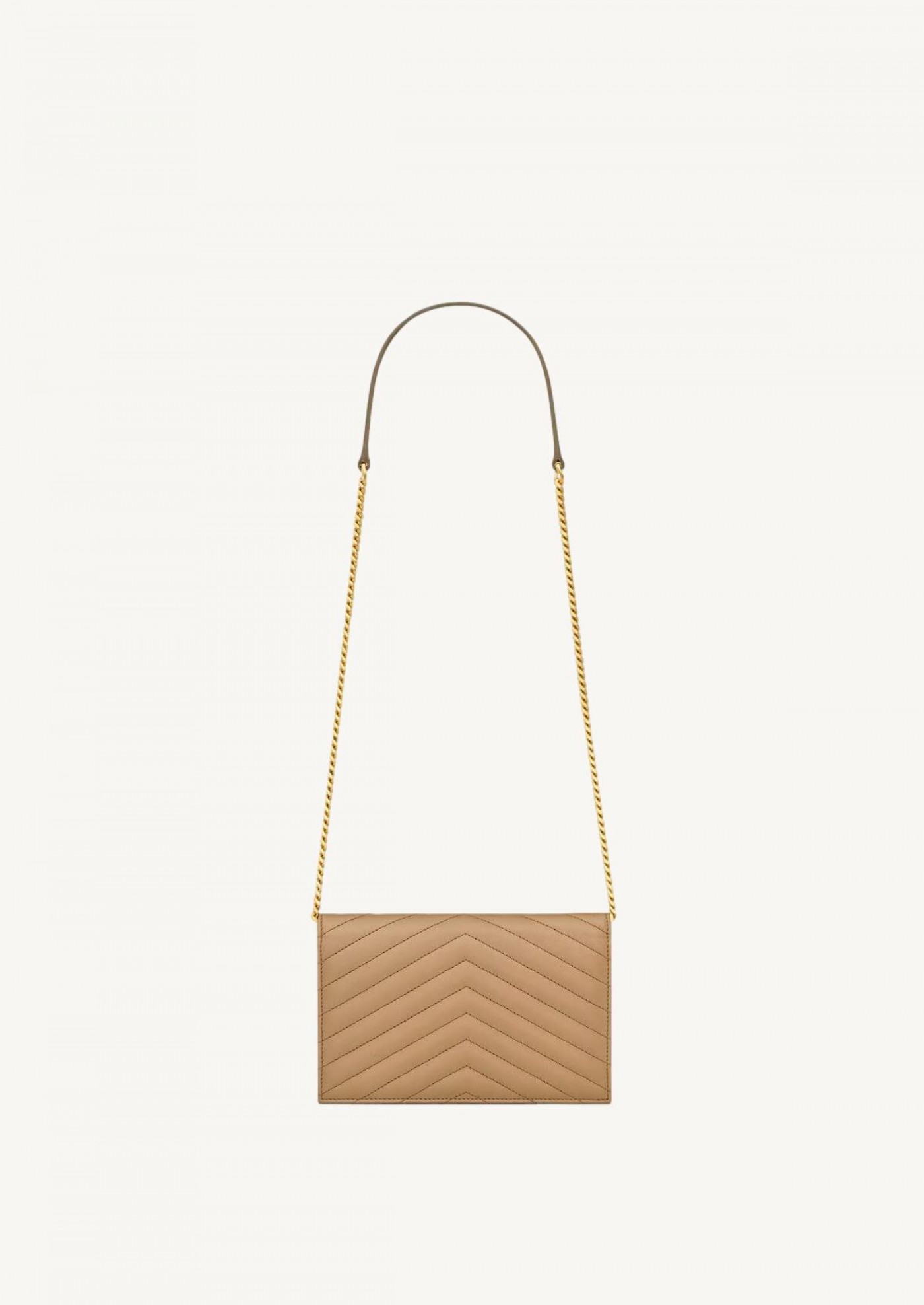 Cassandre envelope chain wallet in natural tan