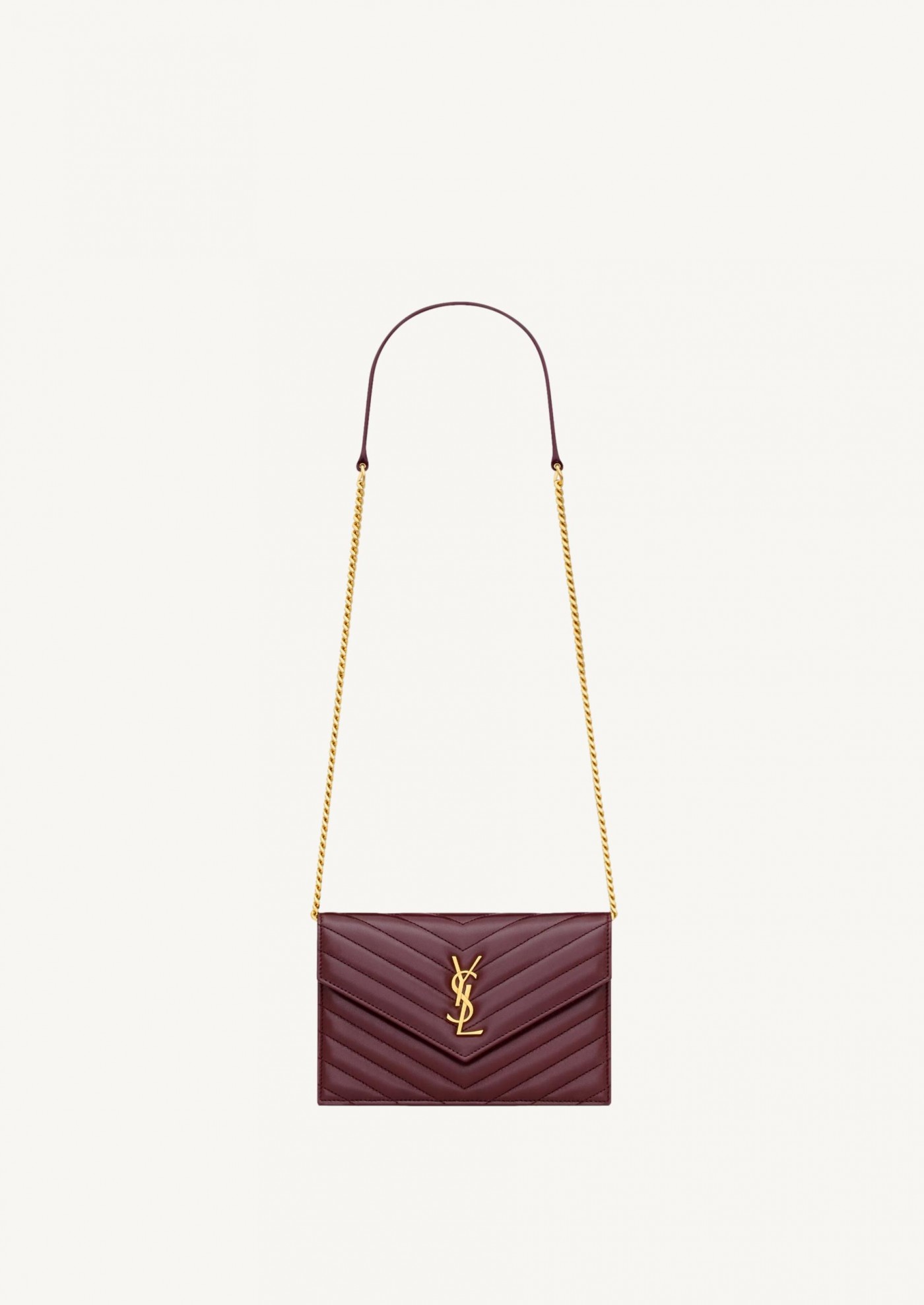 Cassandre envelope chain wallet bordeaux