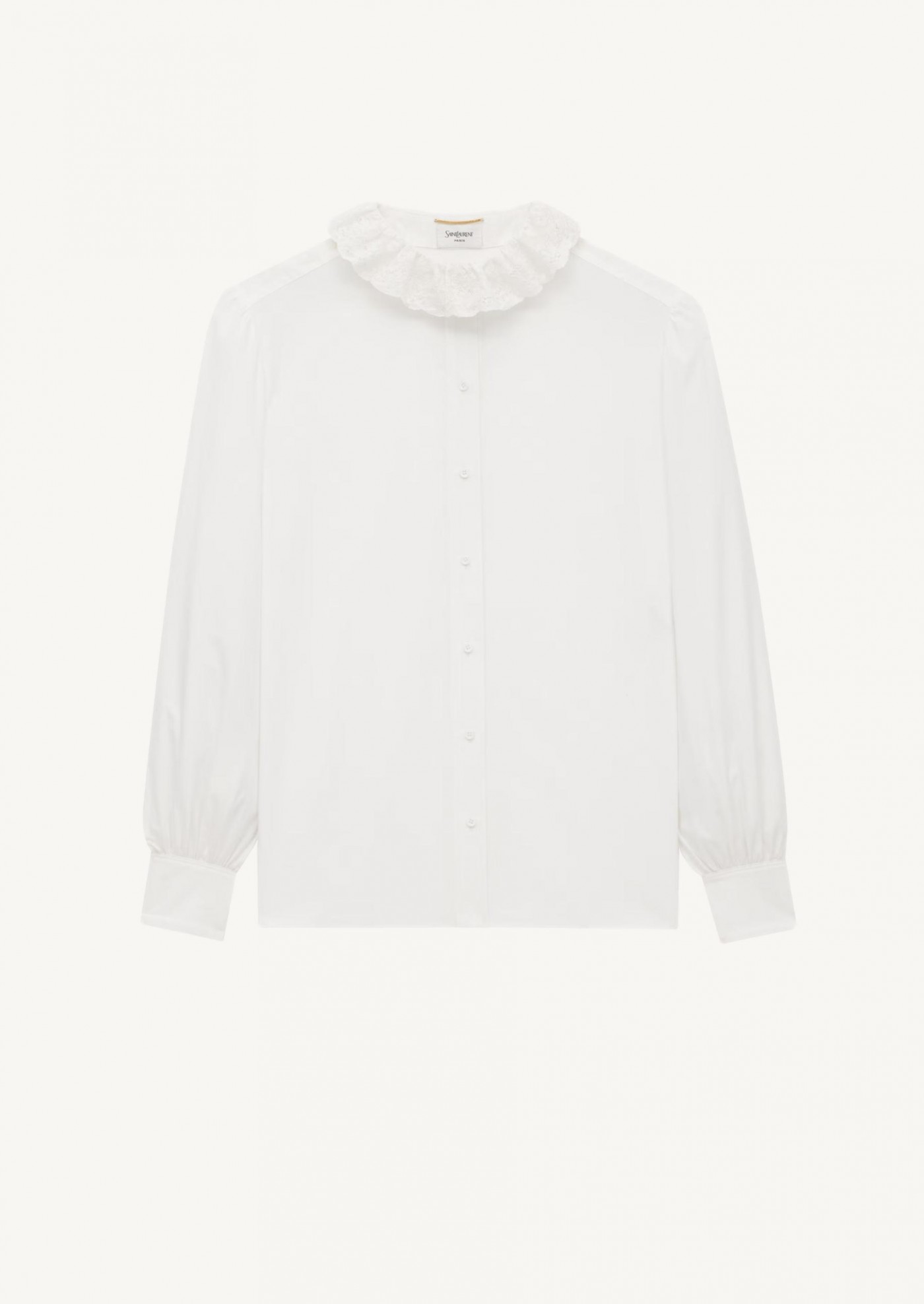 Chemise à col pierrot en popeline de coton