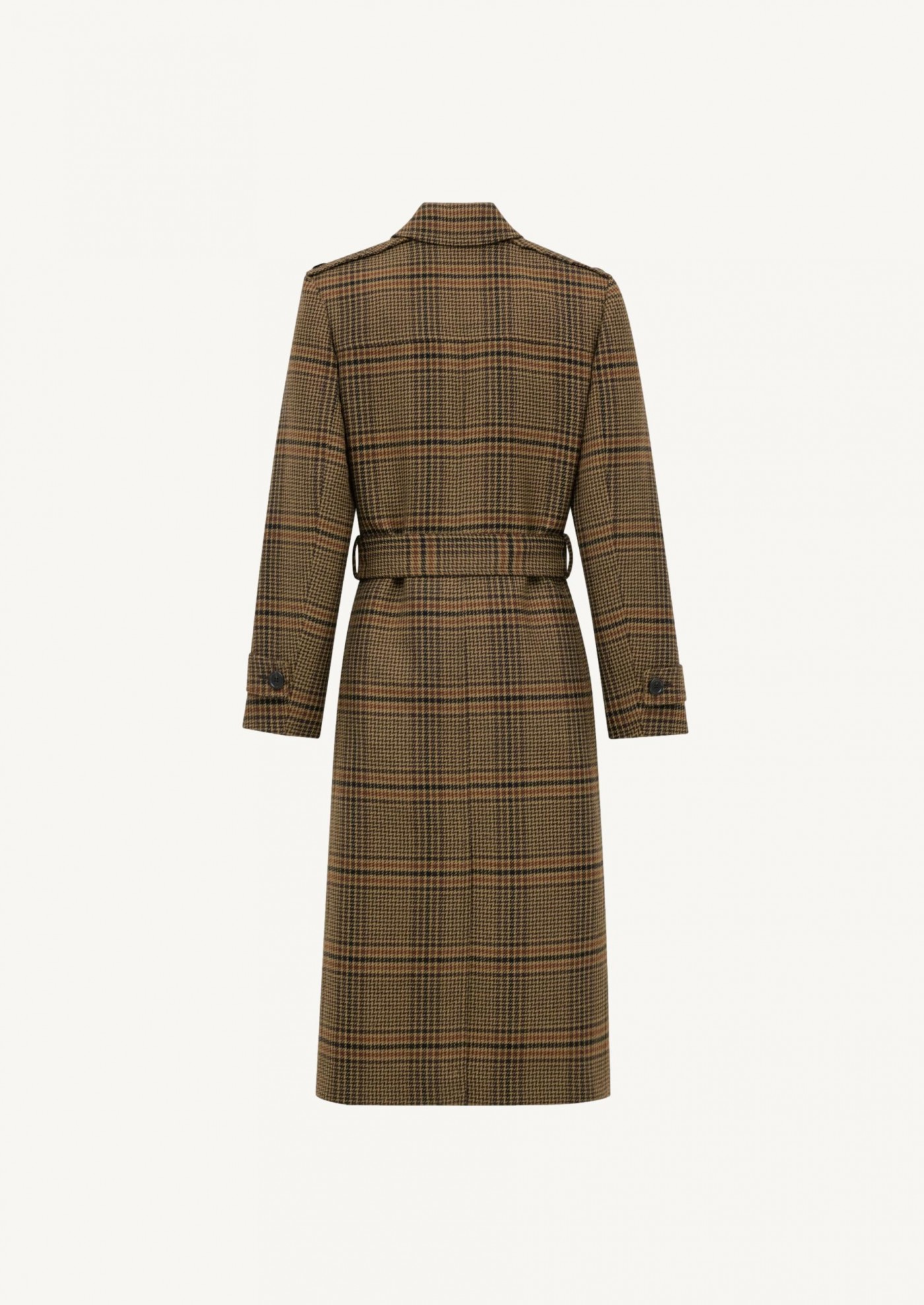 Manteau long en laine prince de galles Saint Laurent