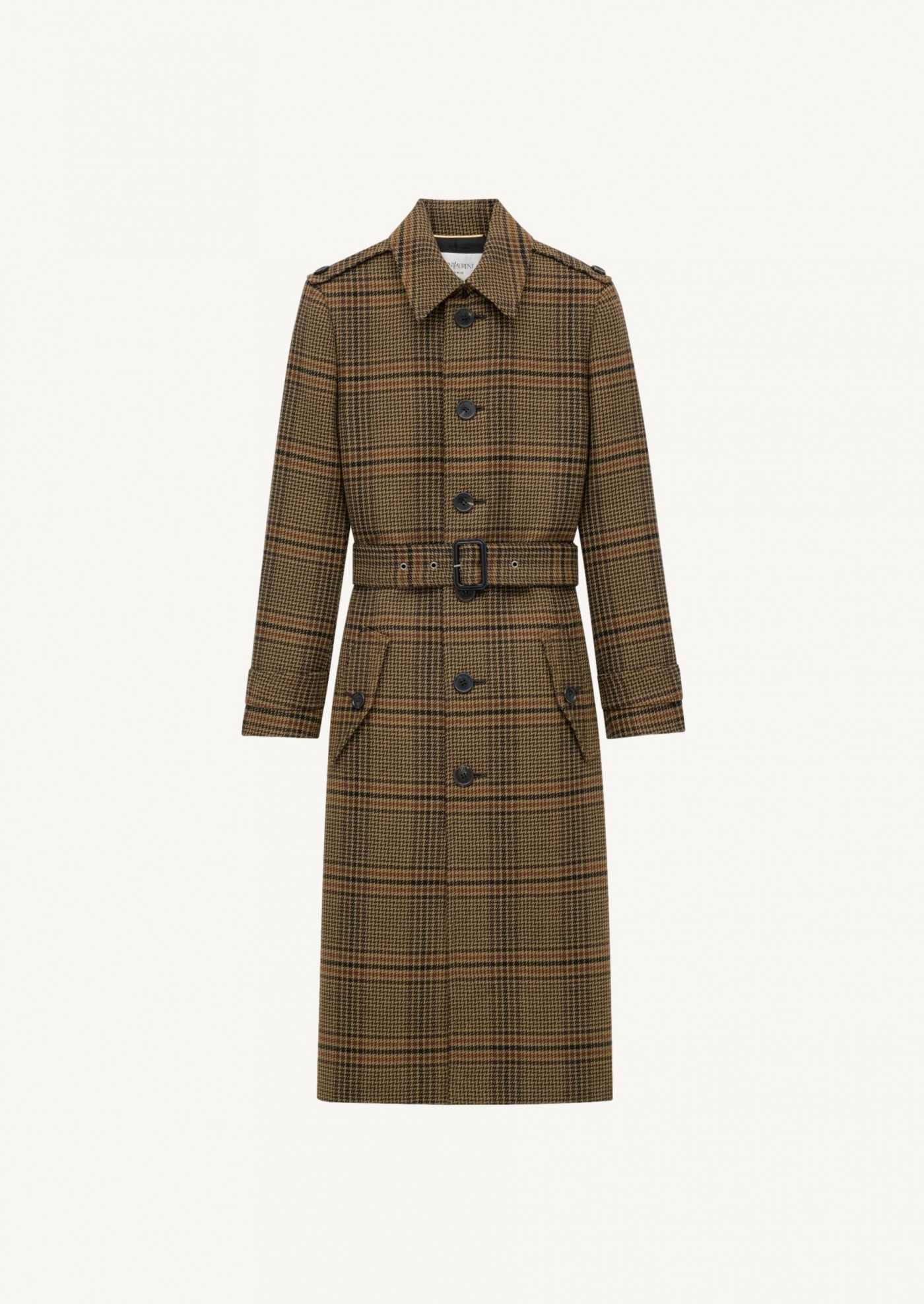 Long Prince of Wales wool coat