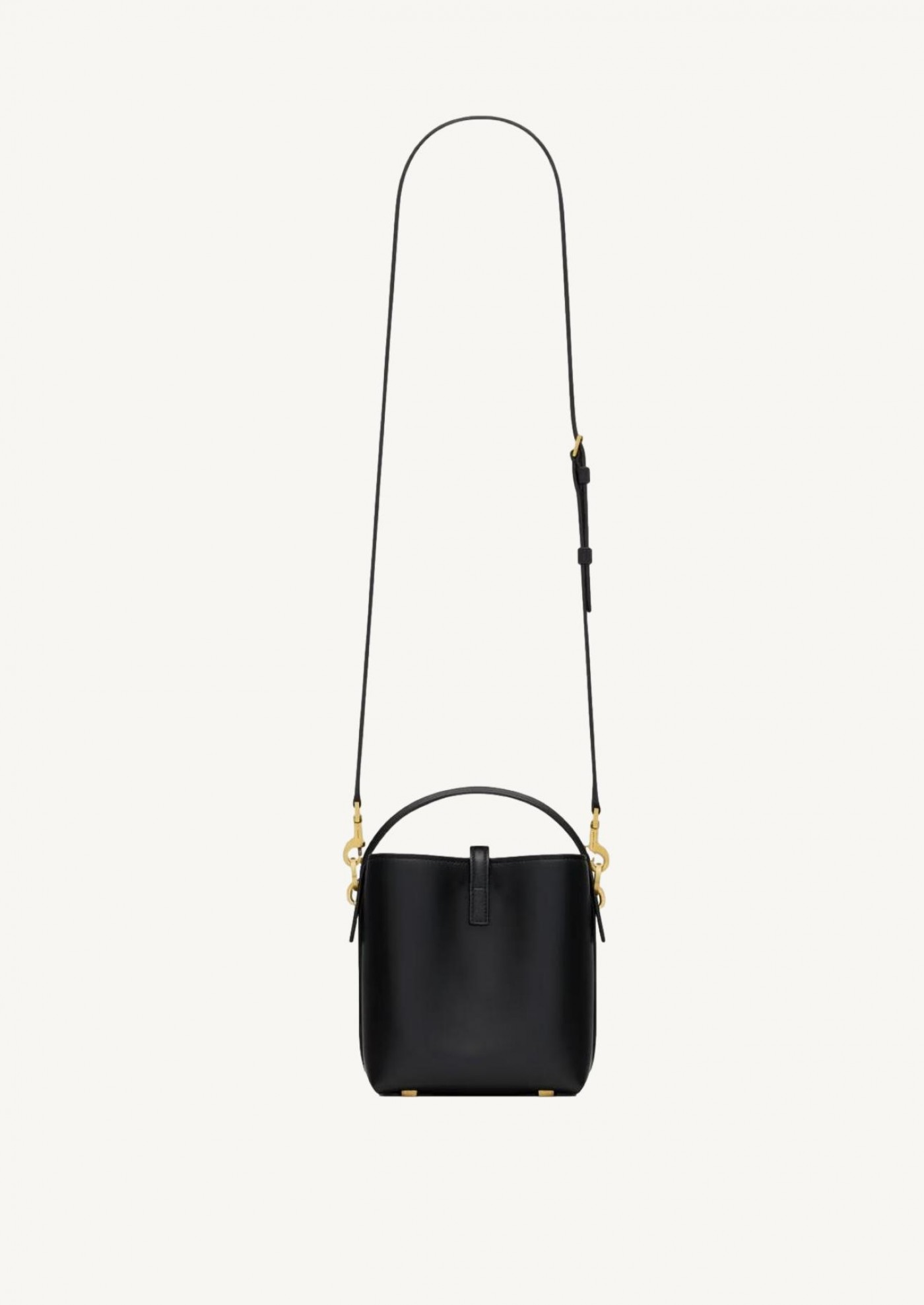 The 37 mini in shiny black and gold leather Saint Laurent
