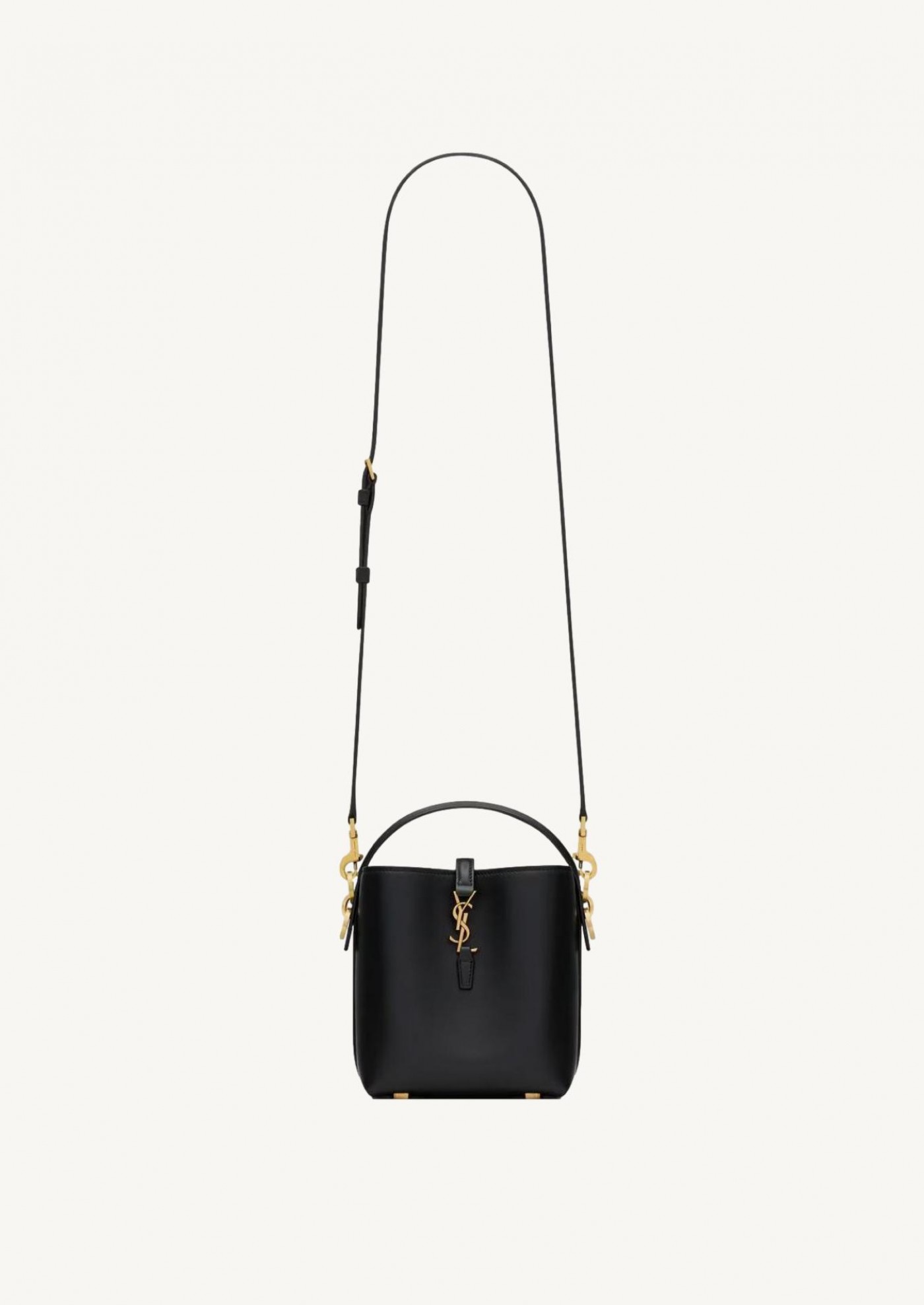 Le 37 mini en cuir brillant noir et or