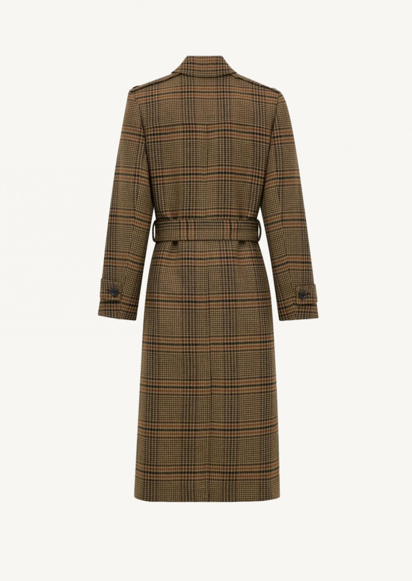 Manteau long en laine prince de galles