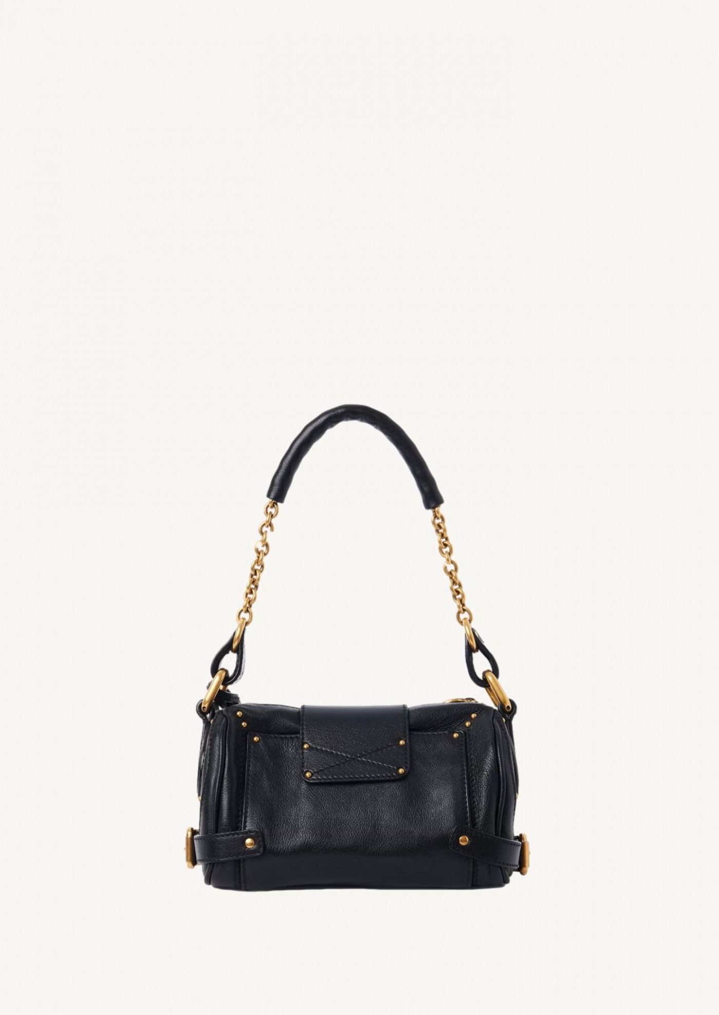 Petit Paddington chaîne en cuir grainé noir