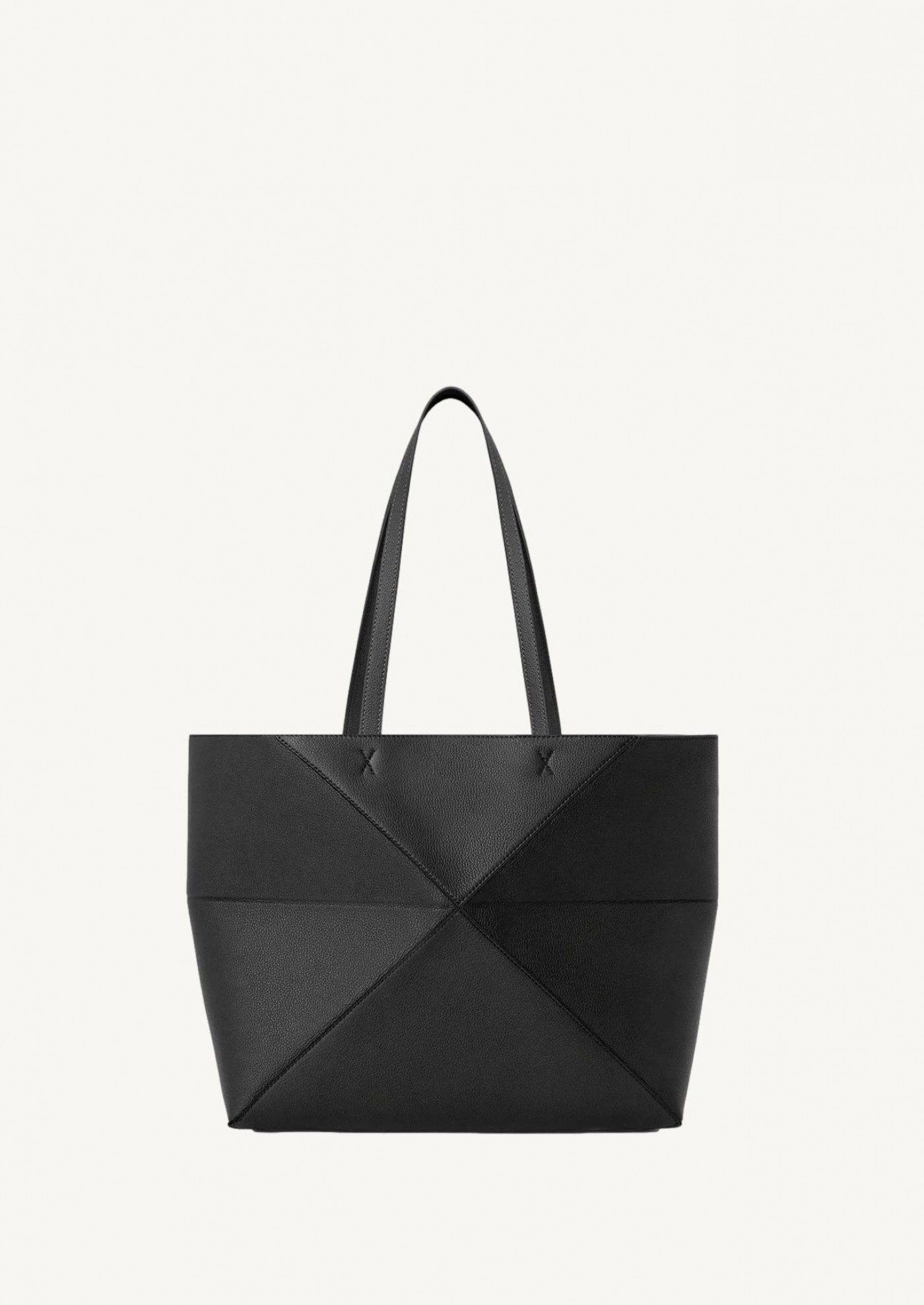 Moyen Puzzle Fold tote horizontal noir Loewe