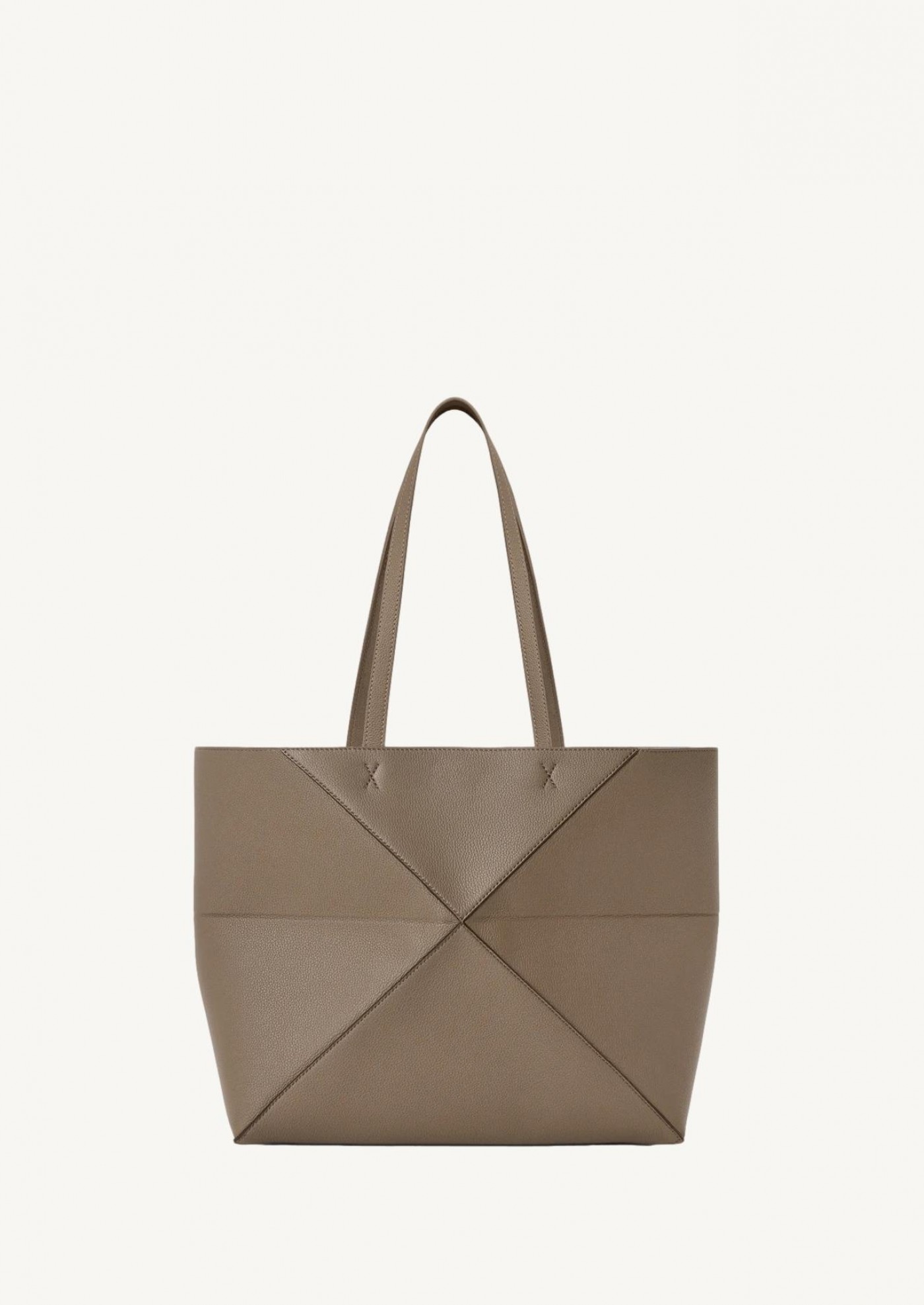 Moyen Puzzle Fold tote horizontal taupe Loewe