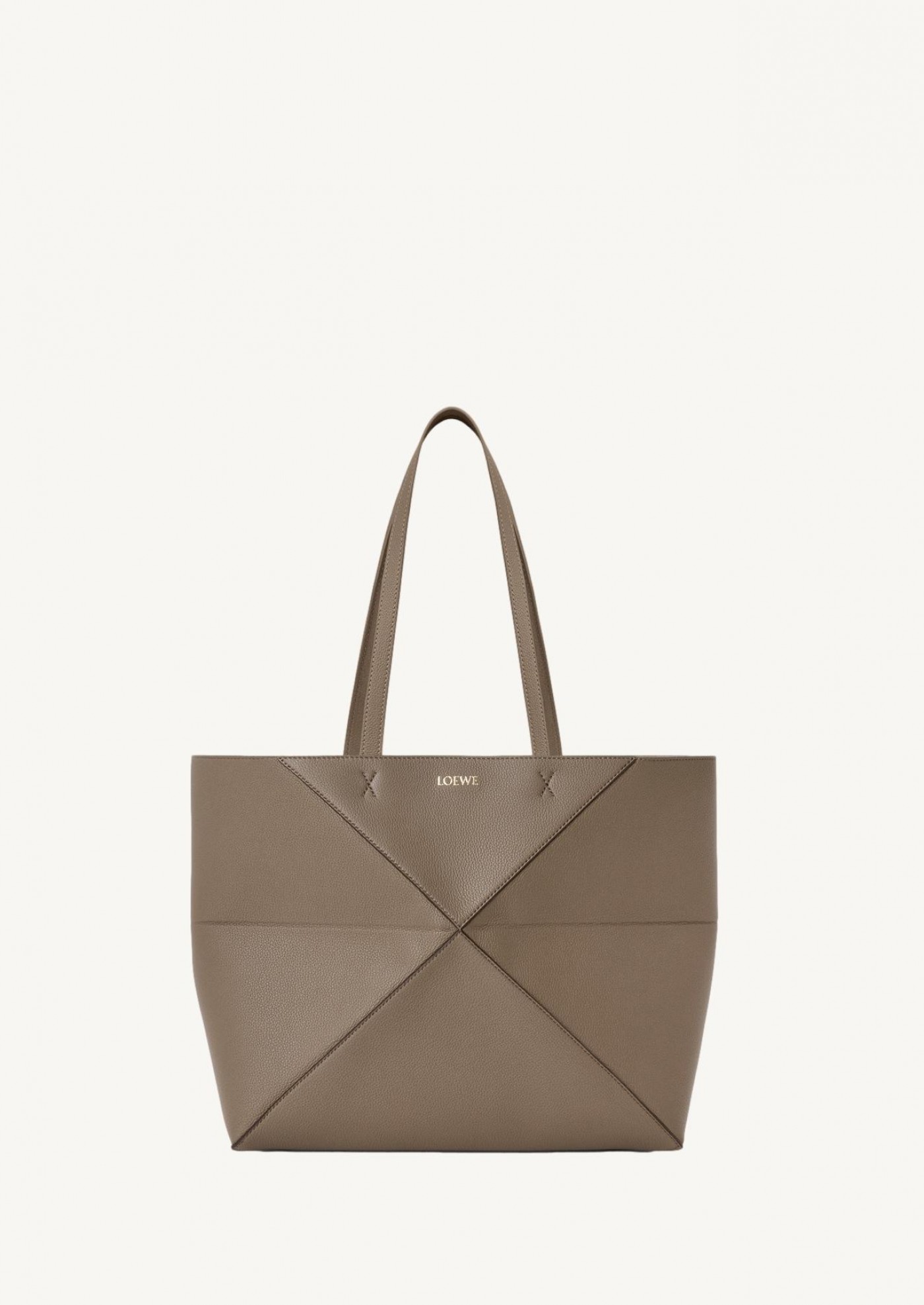 Moyen Puzzle Fold tote horizontal taupe Loewe
