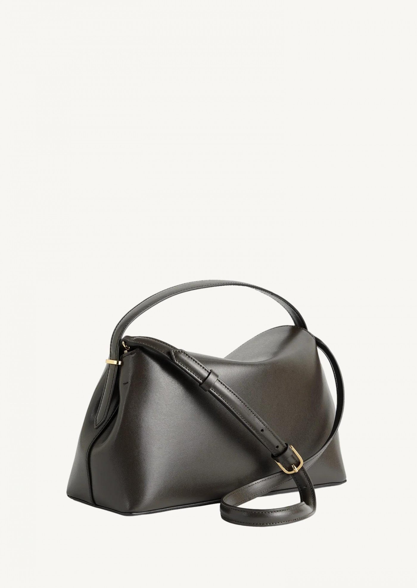 T-lock leather top handle bark