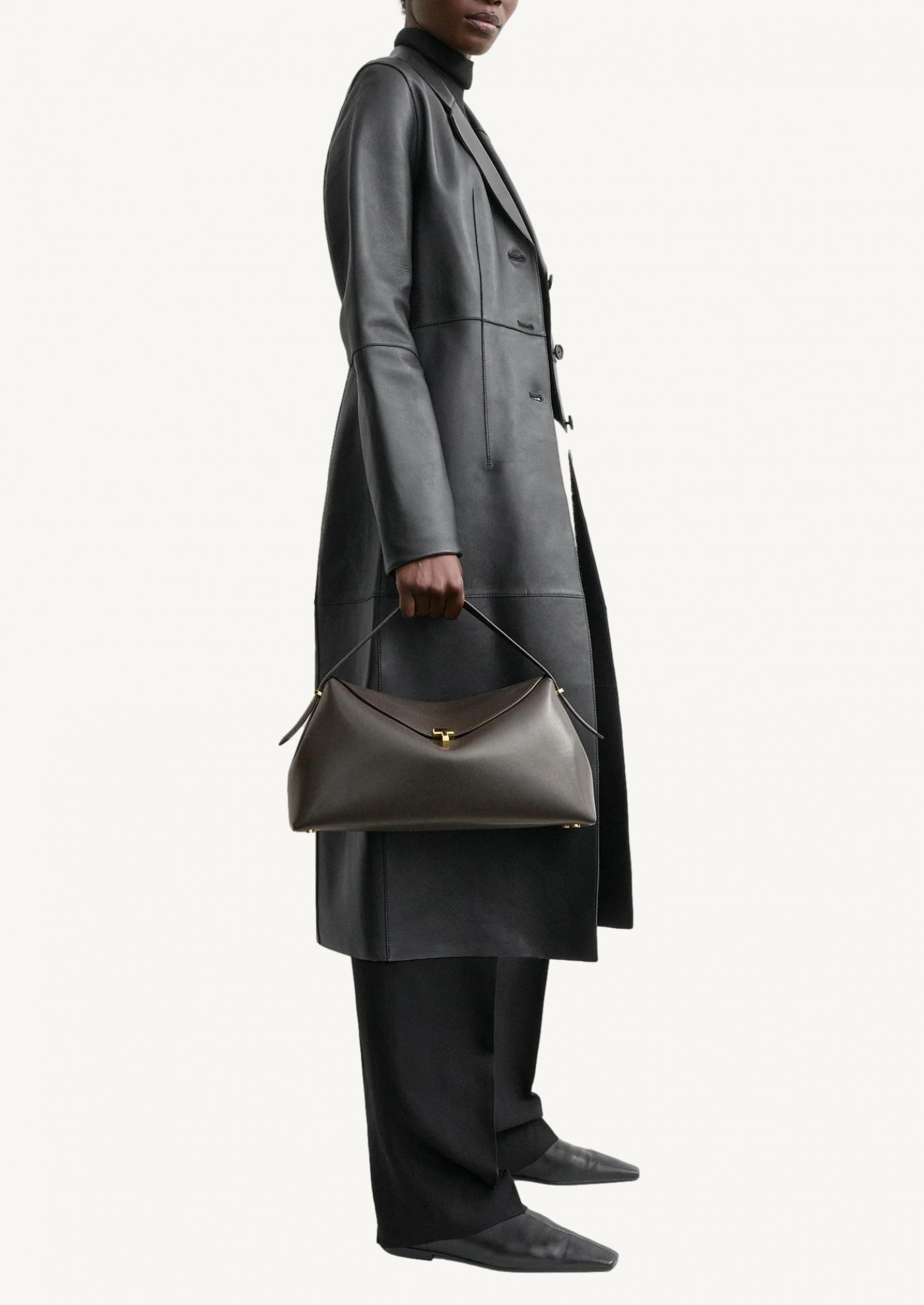 T-Lock en cuir à verrouillage en T, écorce Totême