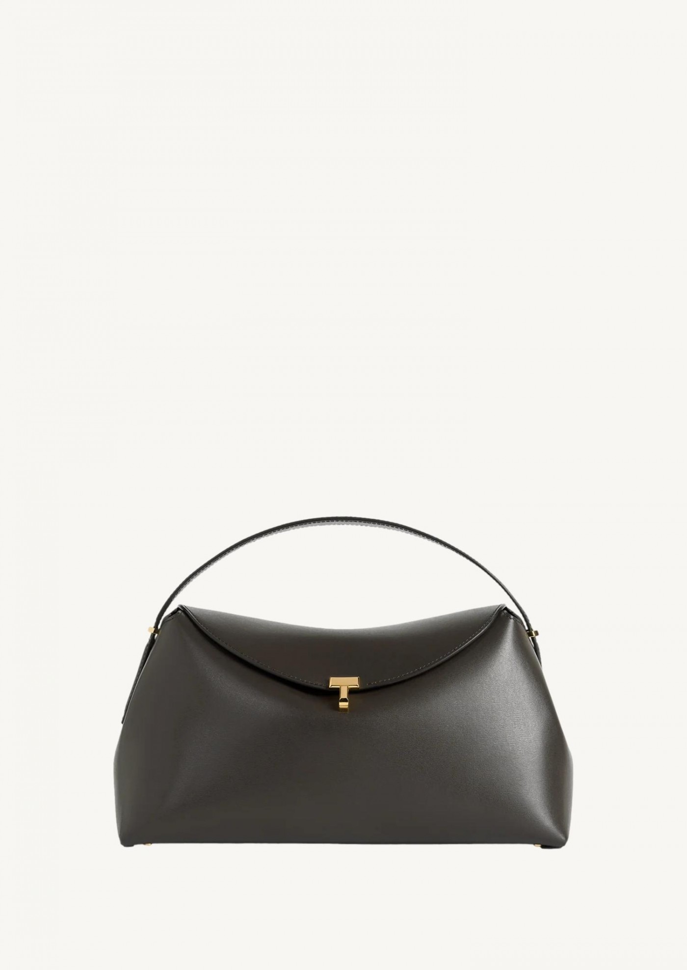 T-lock leather top handle bark