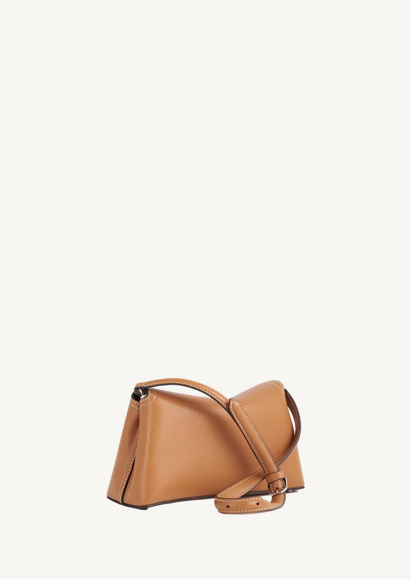 T-lock grained-leather clutch tan