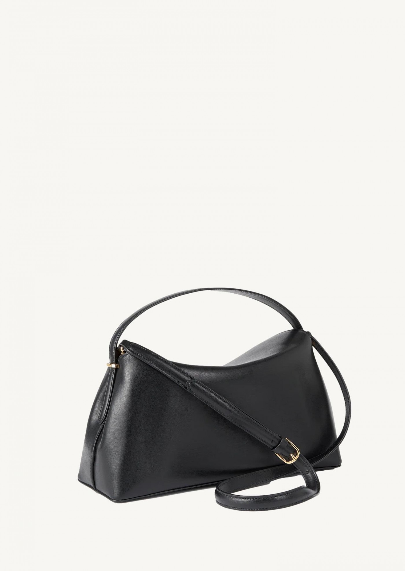 T-Lock en cuir noir avec verrouillage en T Totême