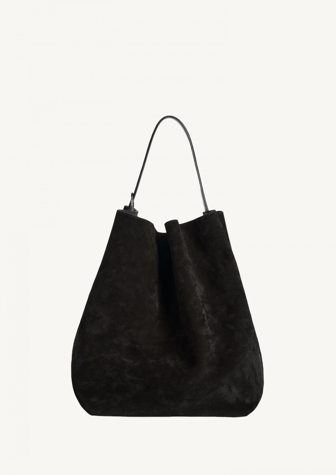 Belted suede tote espresso