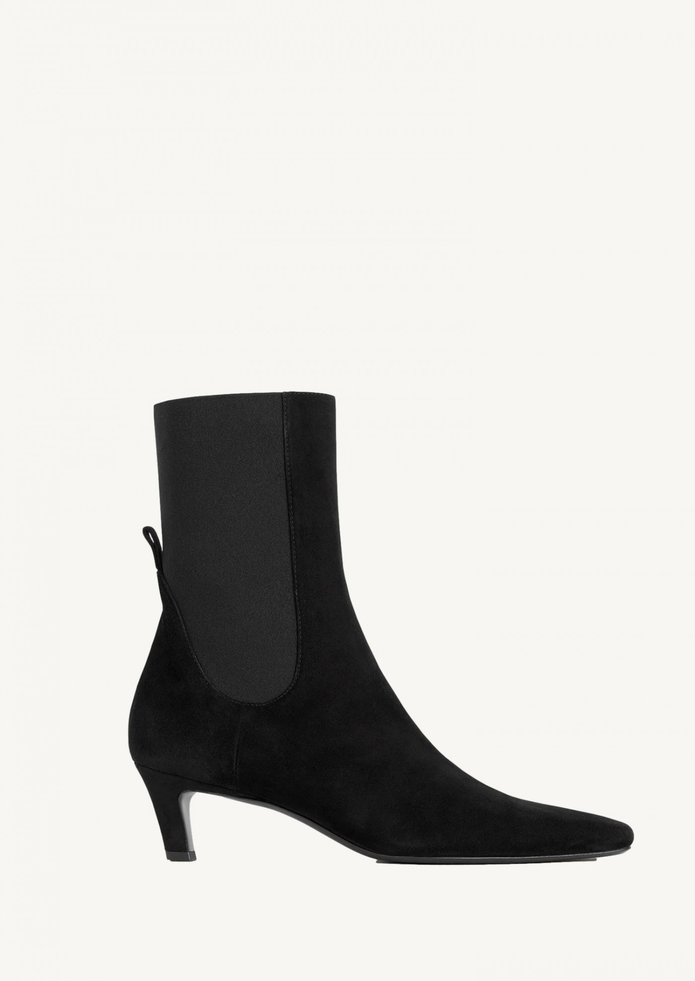 Bottes noires à talon moyen en daim