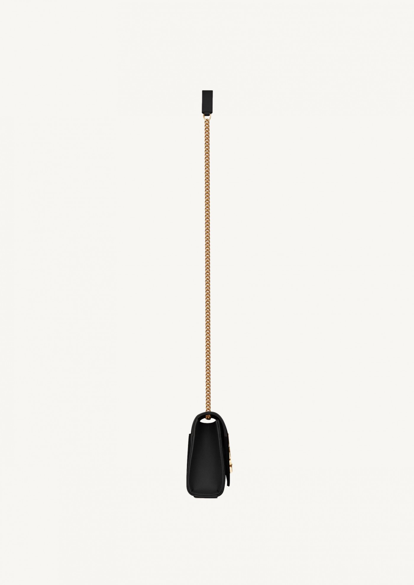 Petite enveloppe en cuir matelassé noir Saint Laurent