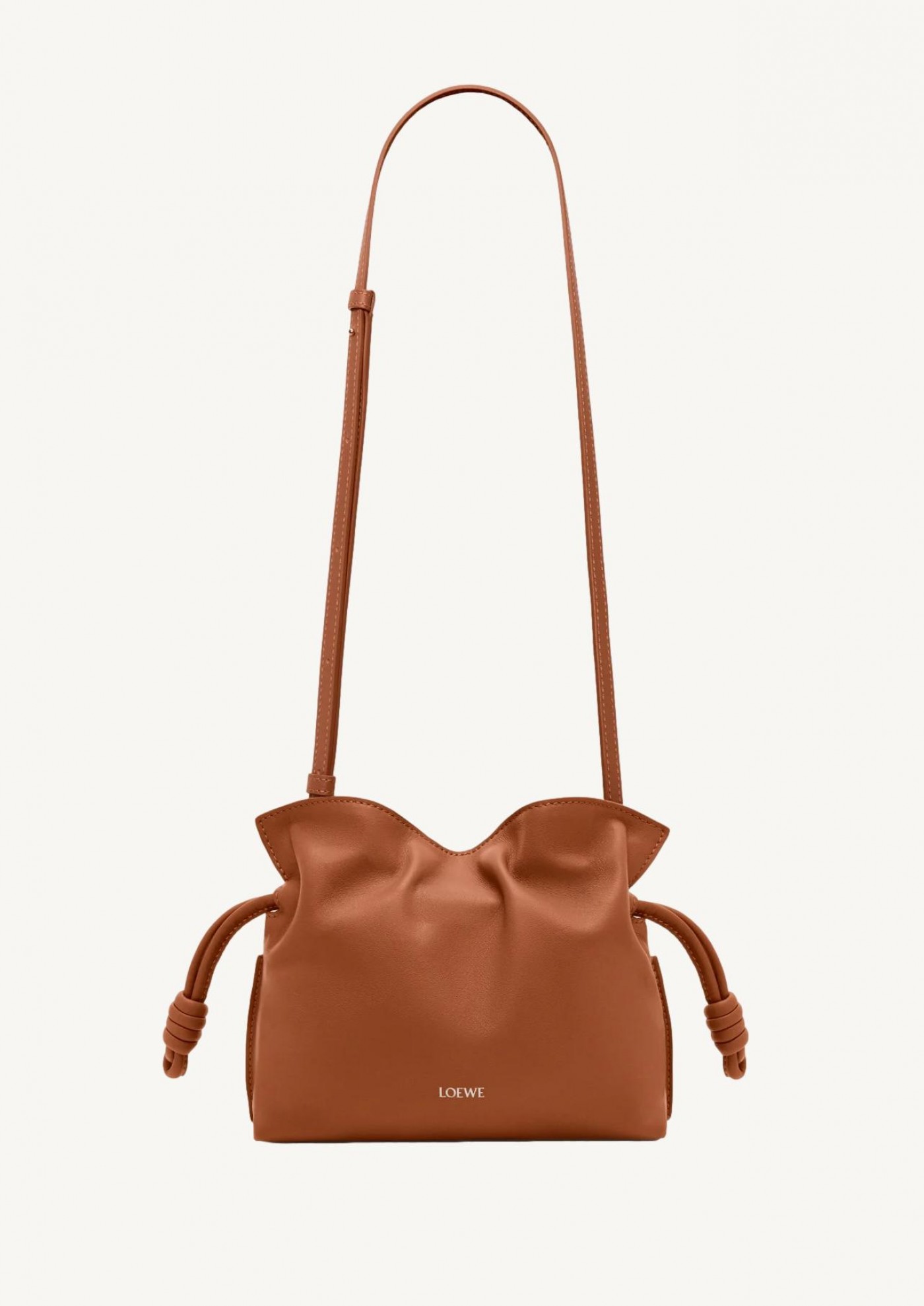 Mini Flamenco clutch marron Loewe