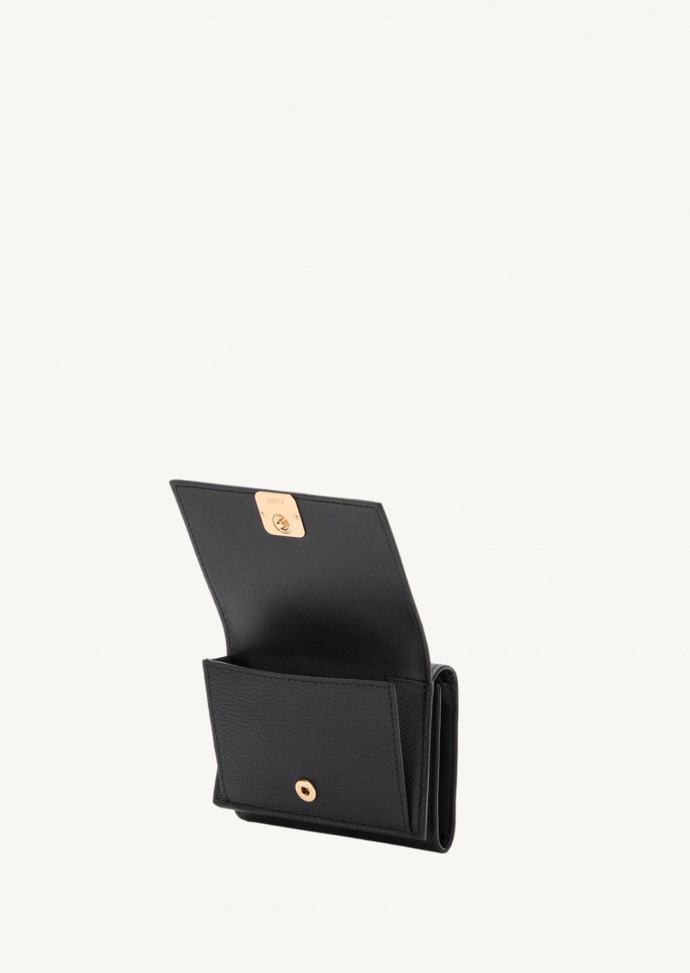 Anagram black and gold tri-fold wallet Loewe
