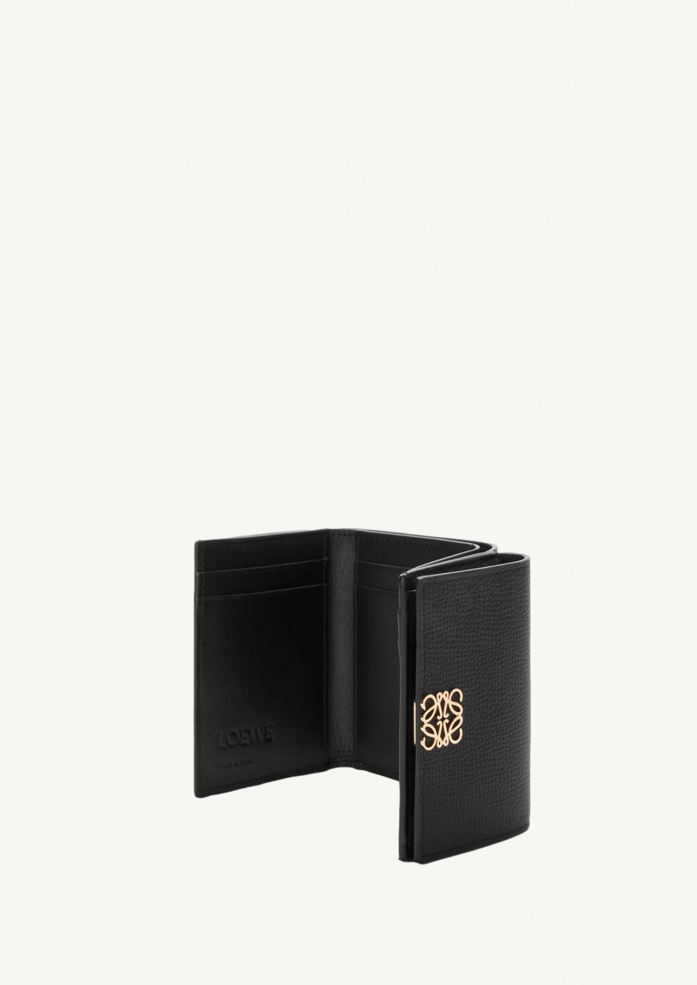 Anagram black and gold tri-fold wallet Loewe