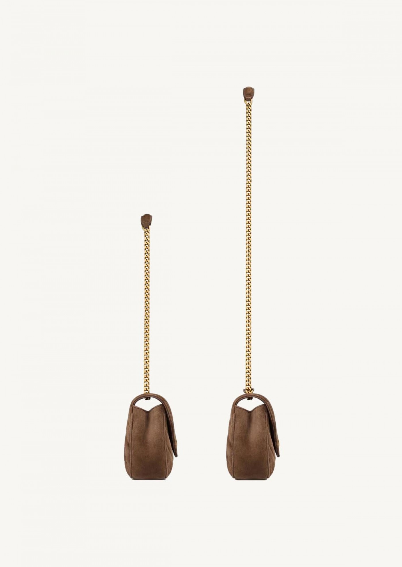 Loulou small en suède marron Saint Laurent