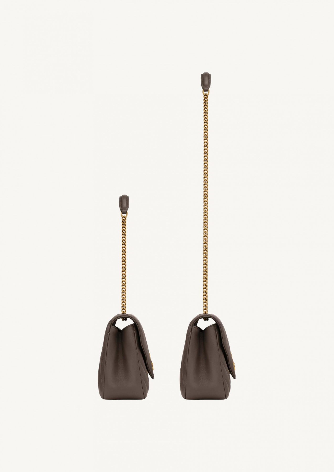 Loulou medium en cuir matelassé urban grey Saint Laurent