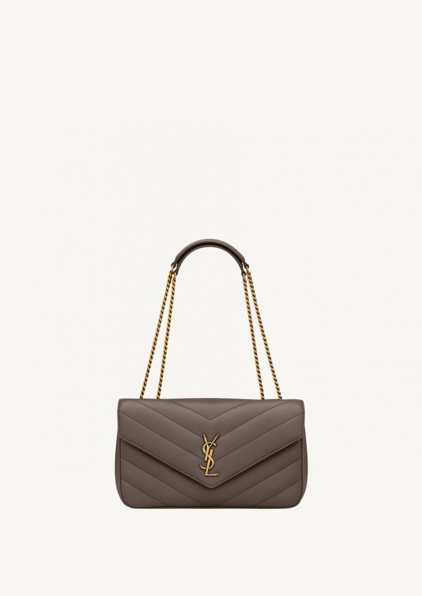 Loulou medium en cuir matelassé urban grey Saint Laurent