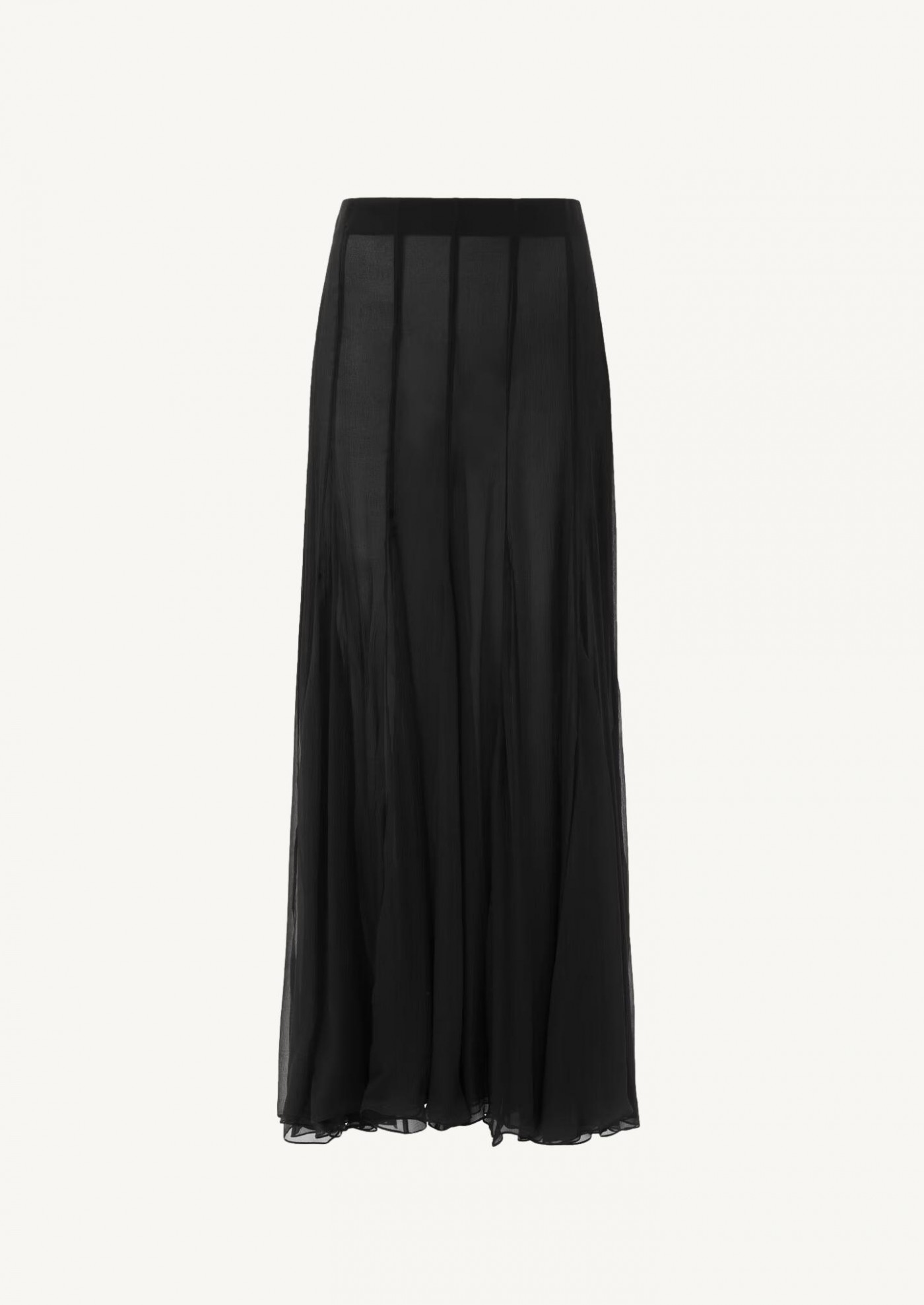 Long flowing skirt in silk chiffon