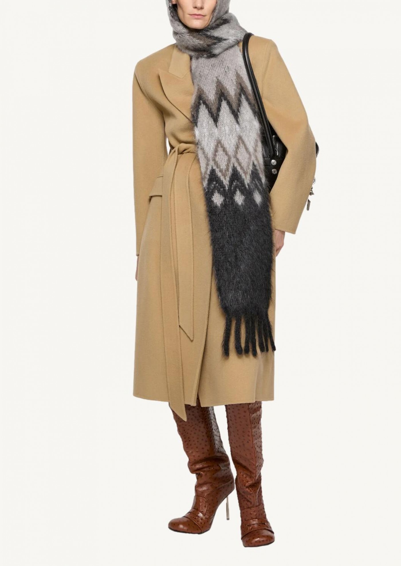 Manteau croisé en cachemire beige Acne Studios