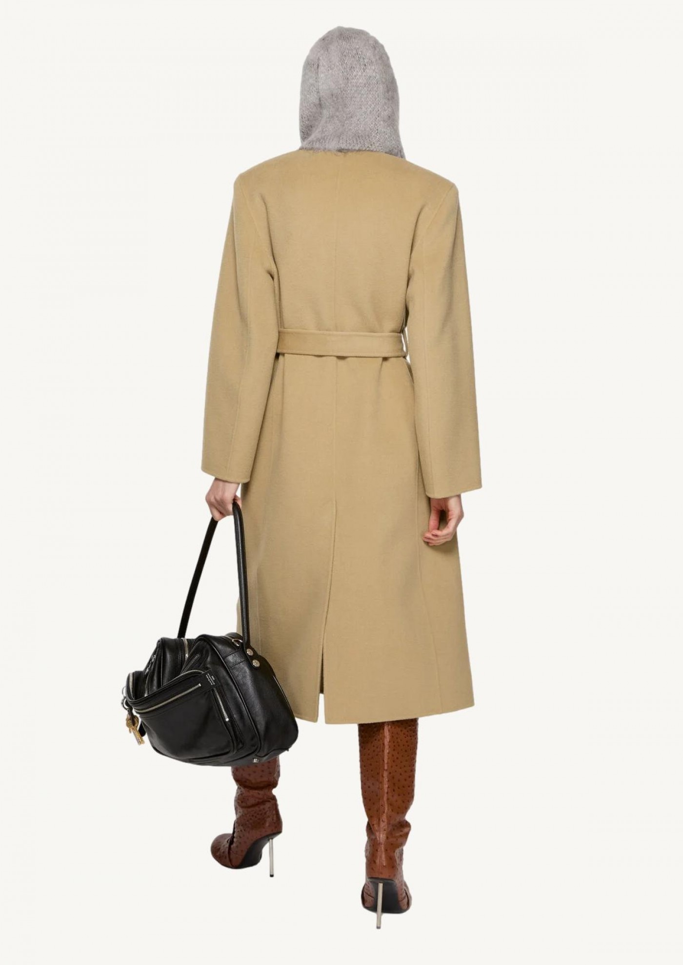 Manteau croisé en cachemire beige Acne Studios