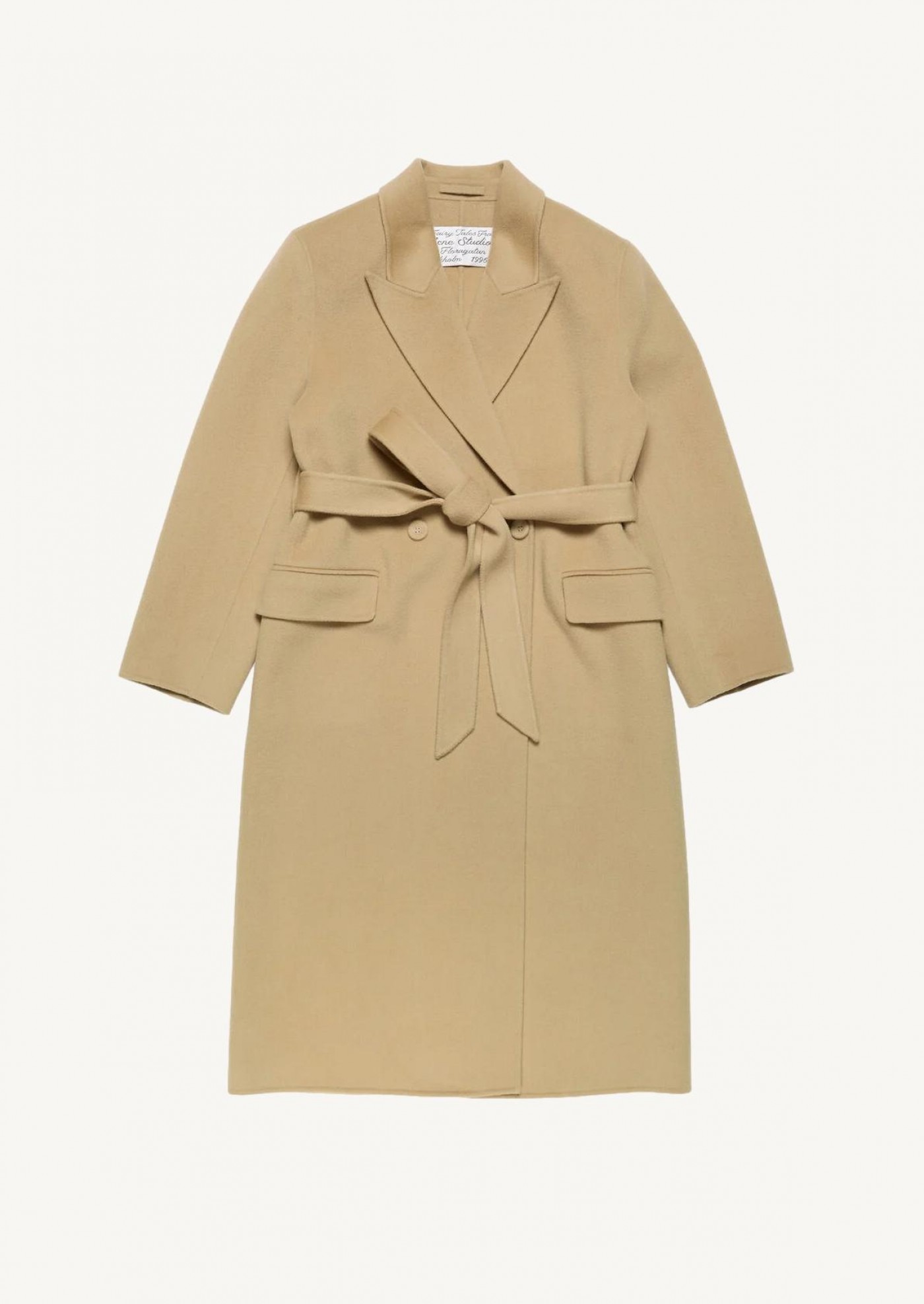 Beige cashmere double-breasted coat Acne Studios