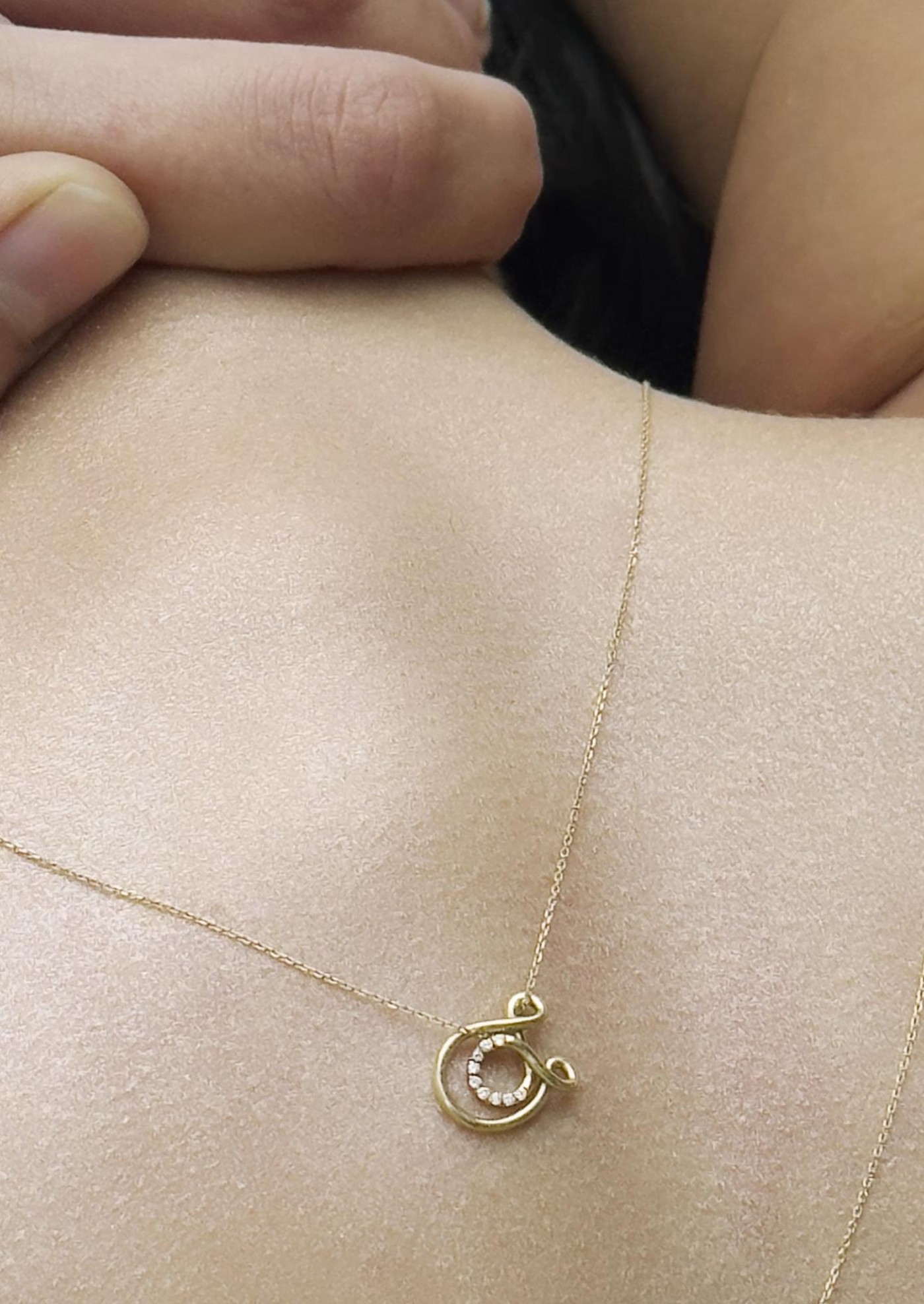 Collier Lettre A avec sa chaîne, en Vermeil Charlotte Chesnais