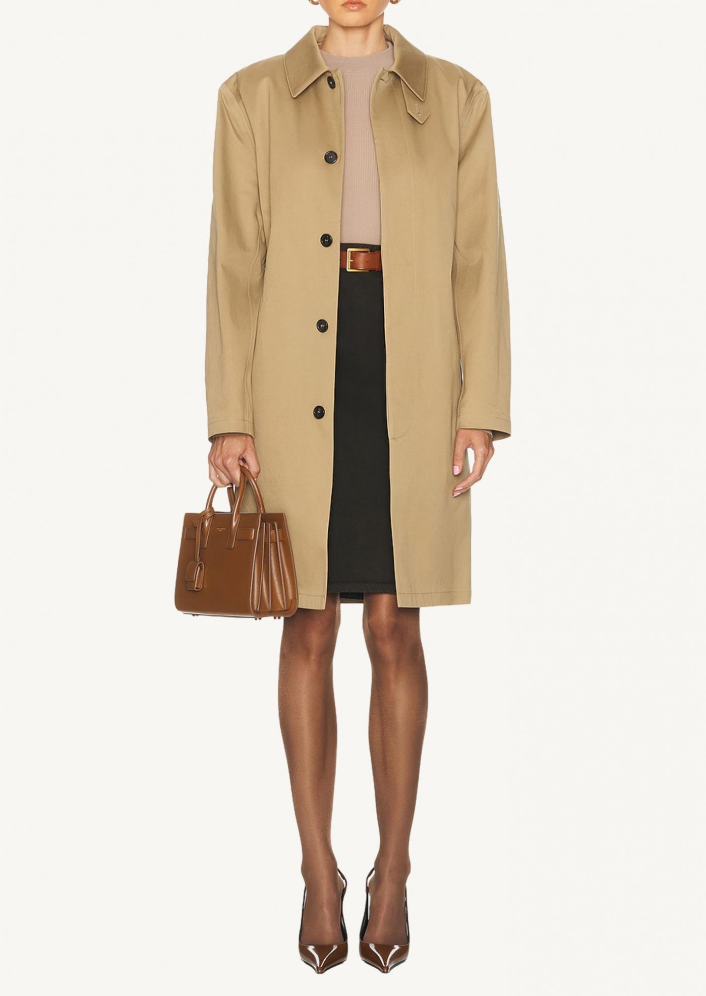 Trench-coat à simple boutonnage