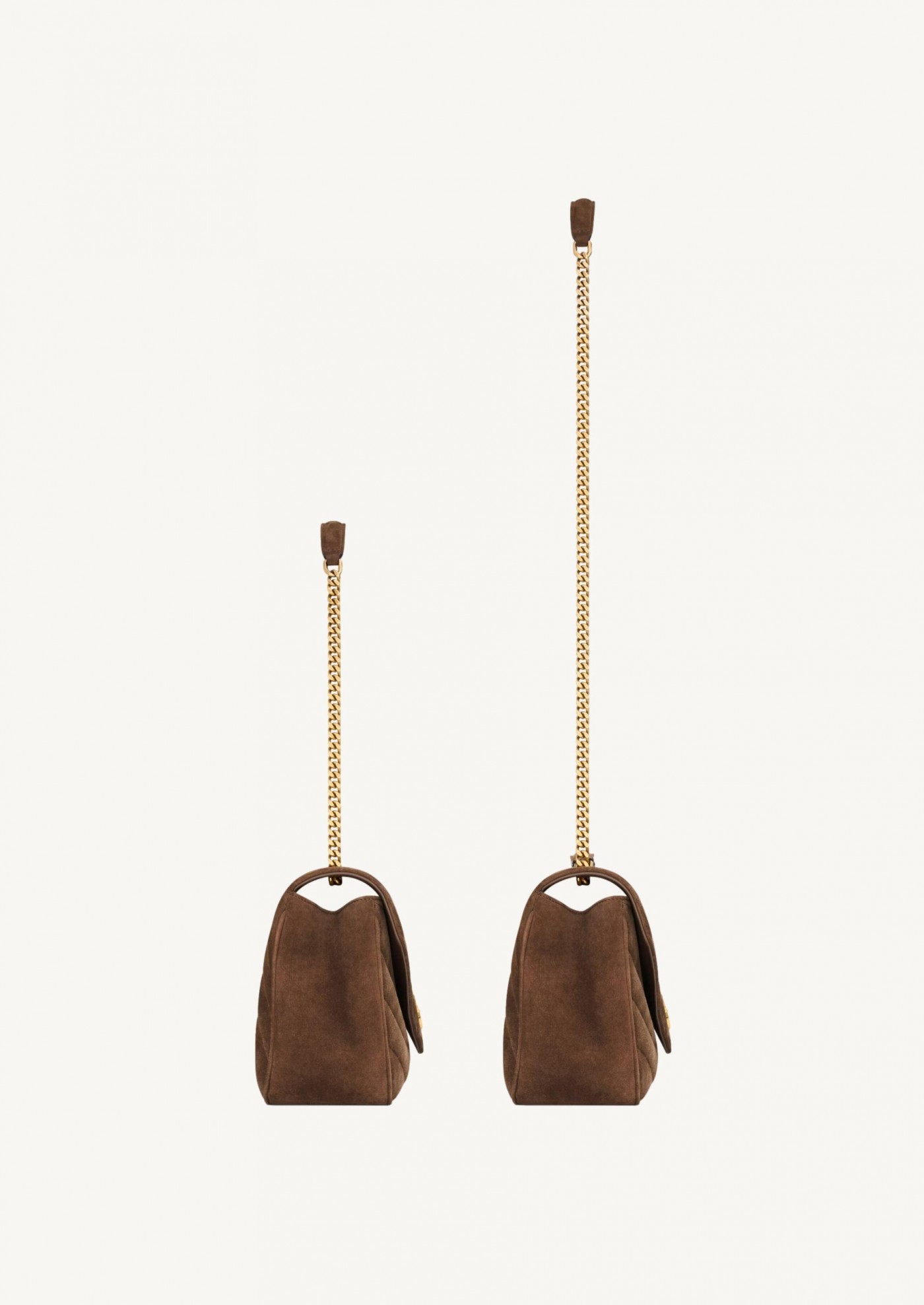 Medium Loulou in brown quilted suede Saint Laurent