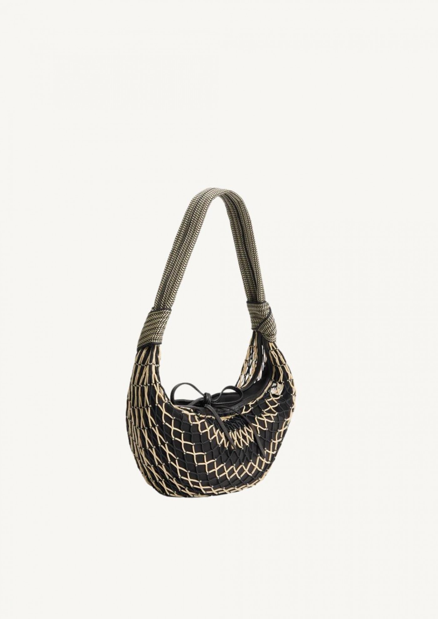 Sac fortune croissant filt chevron light beige-black mu