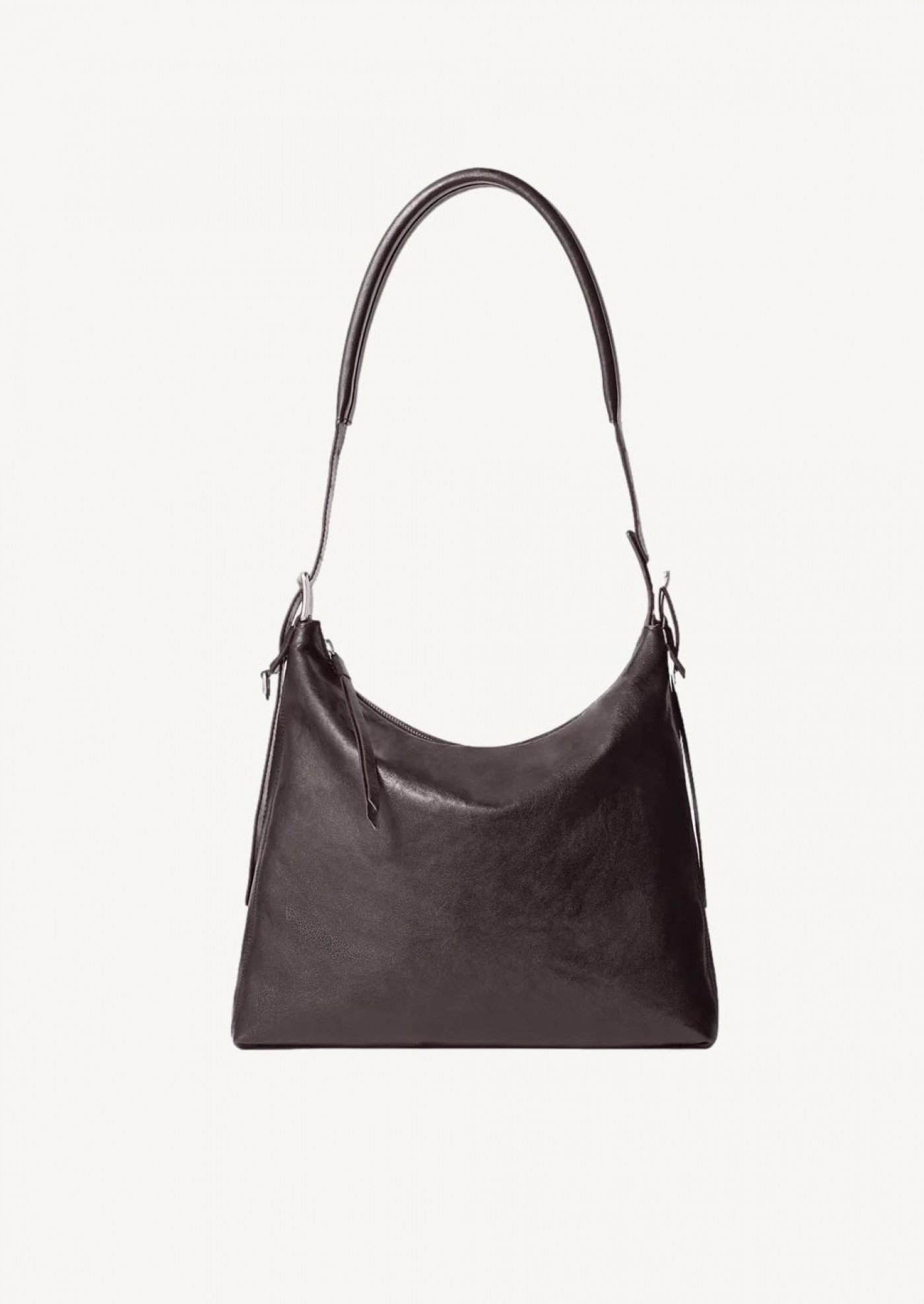 Small belted hobo bag in leather Lemaire