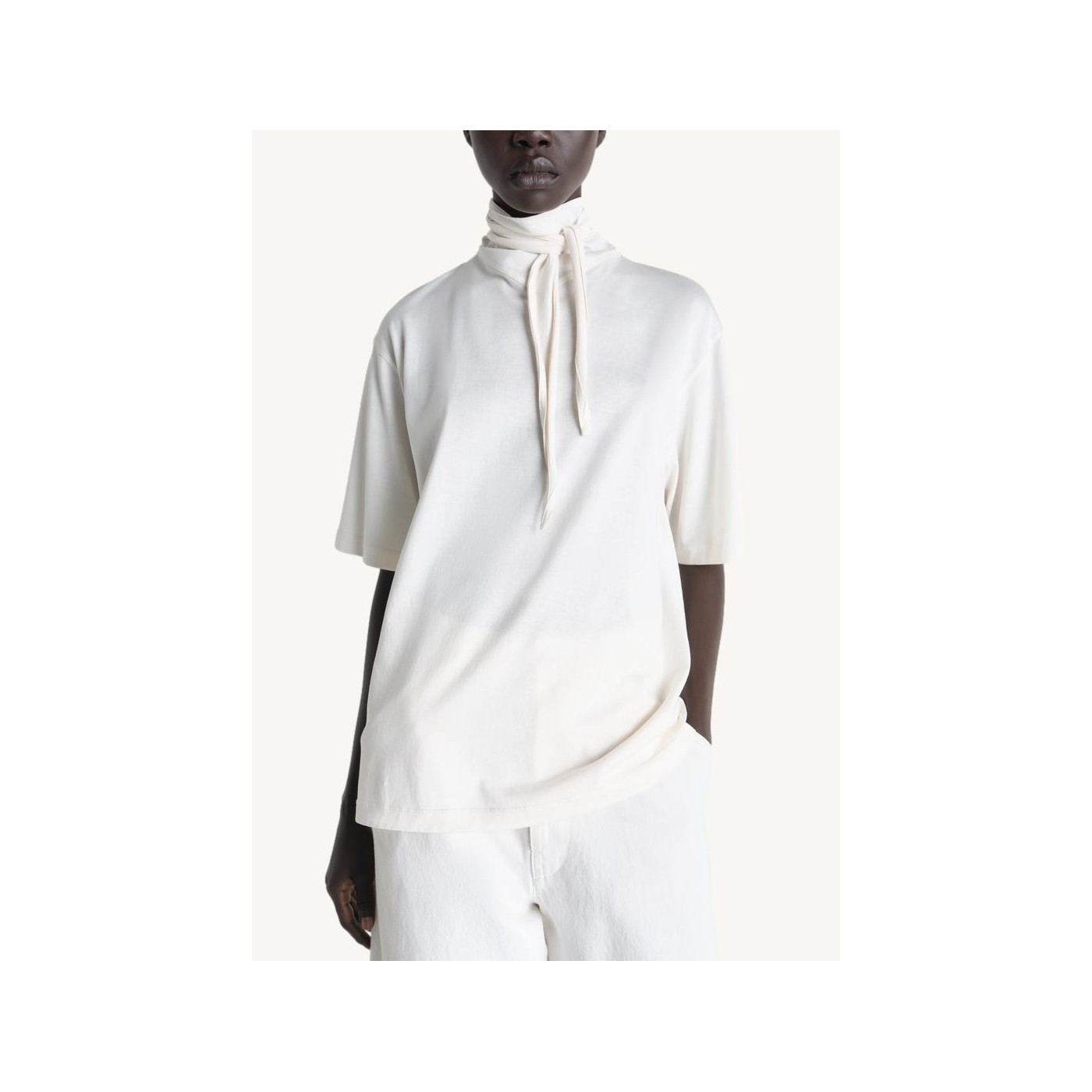 T-shirt avec foulard cream light