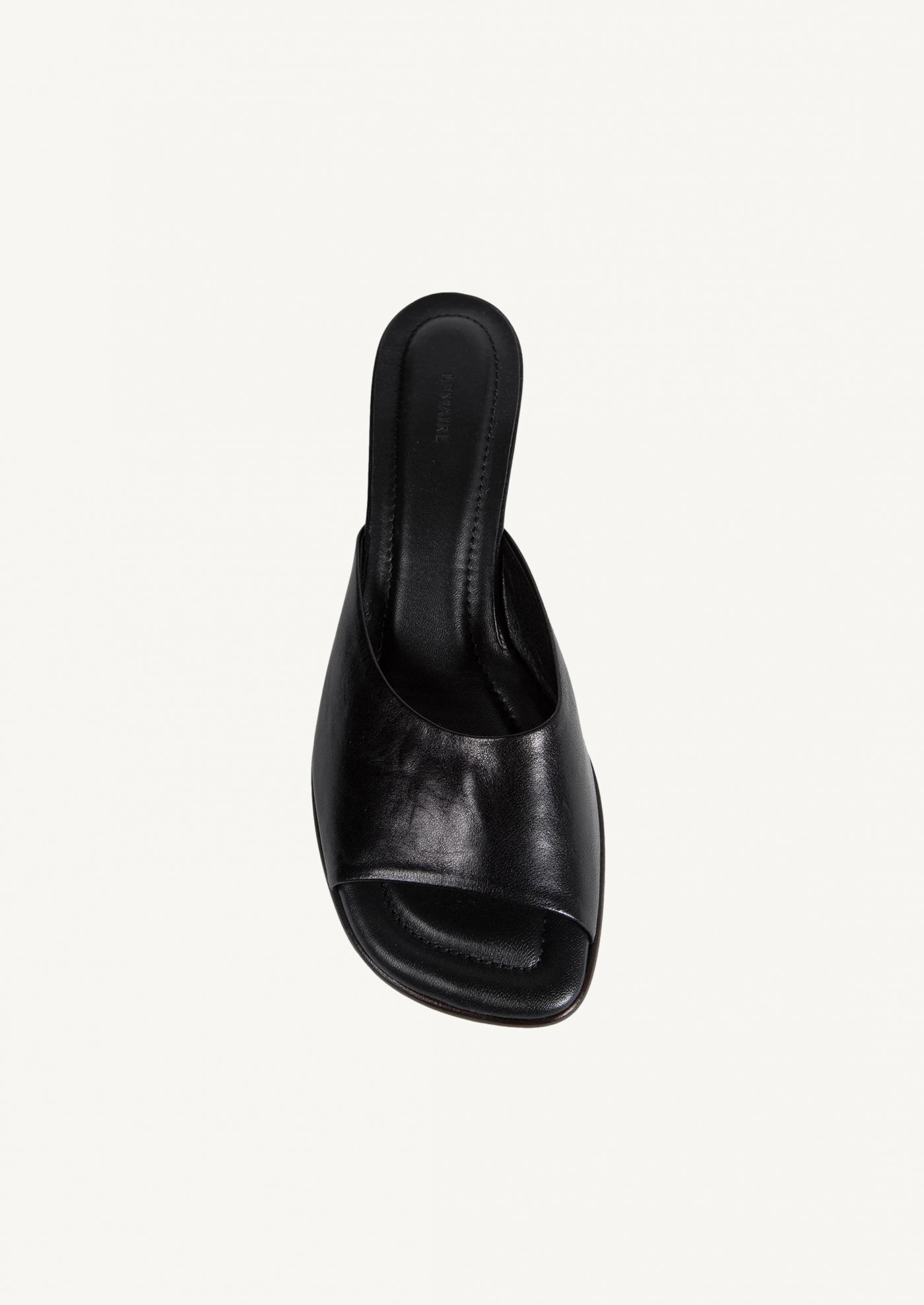 Black Square Heeled Mules 55 Lemaire